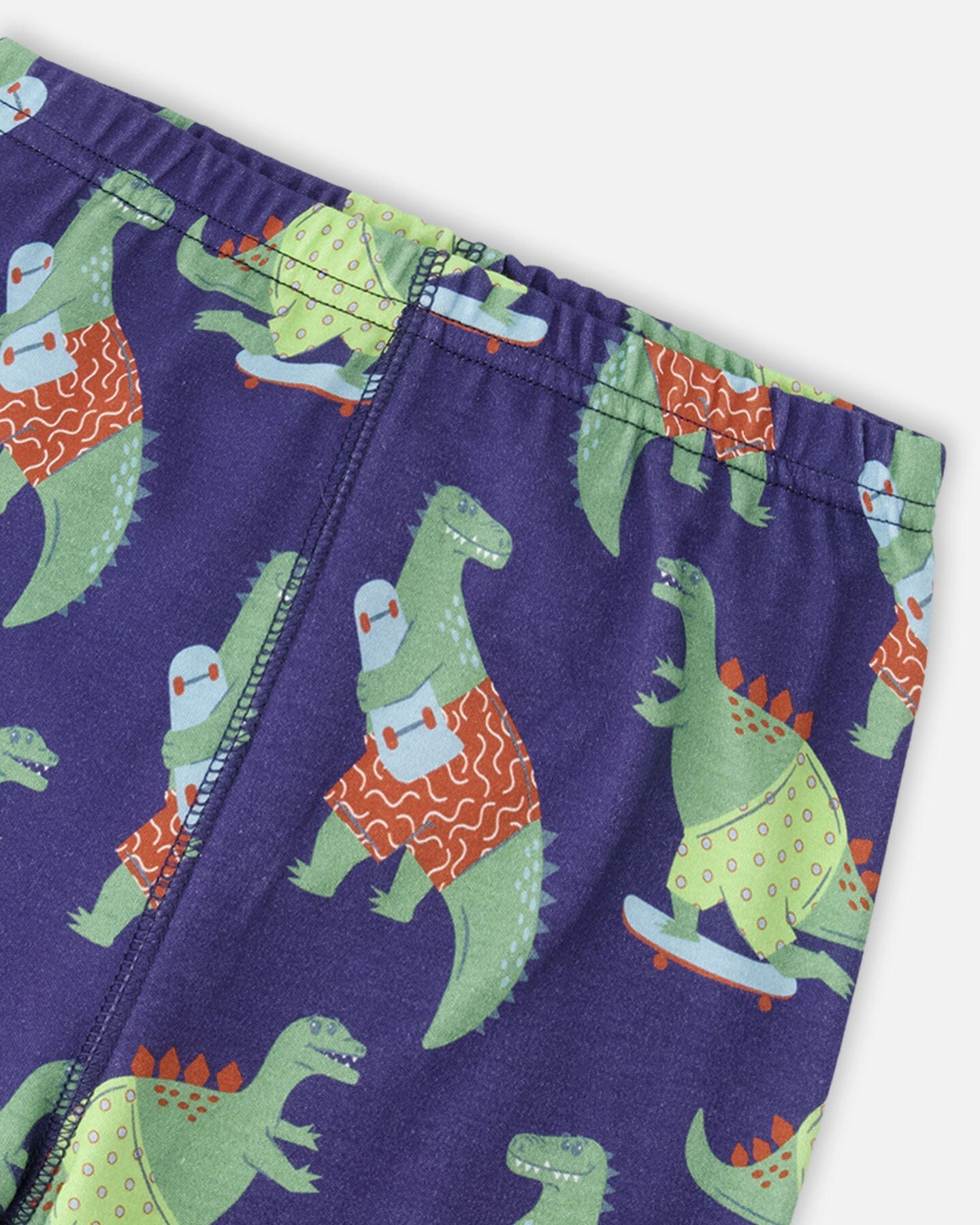 Deux par Boys Organic Cotton Two-Piece Pyjama Set Blue Dino Print