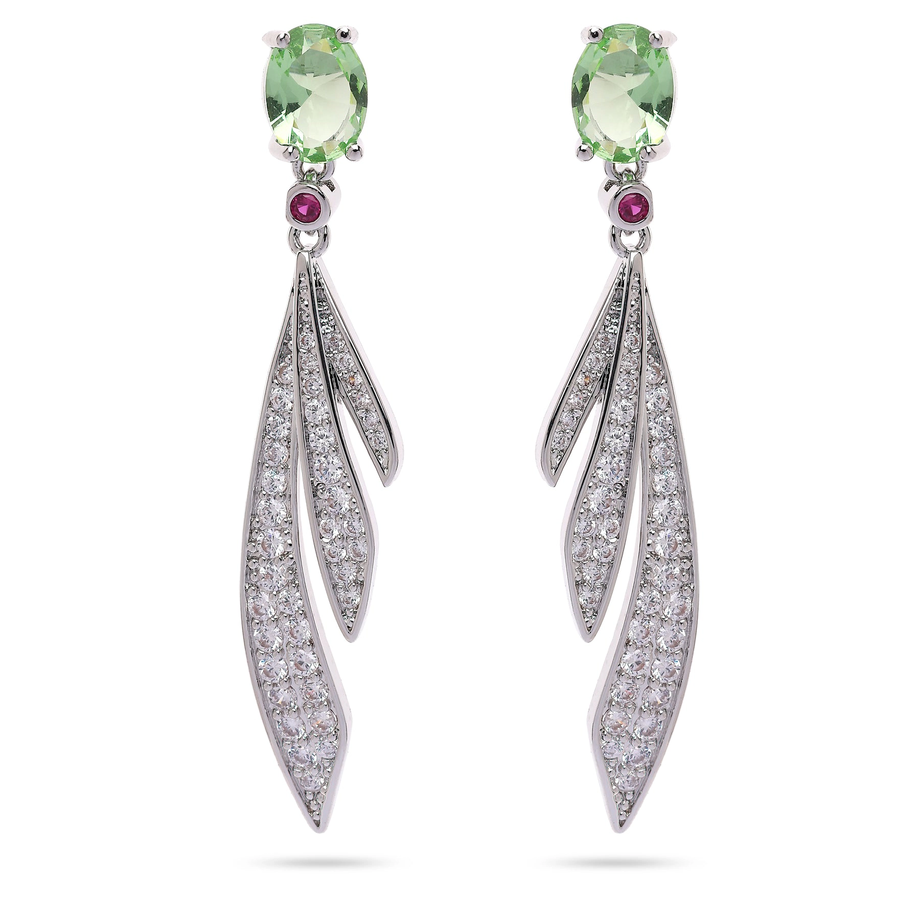 AGP PARIS Womens Silver colored Feather Drop Earrings