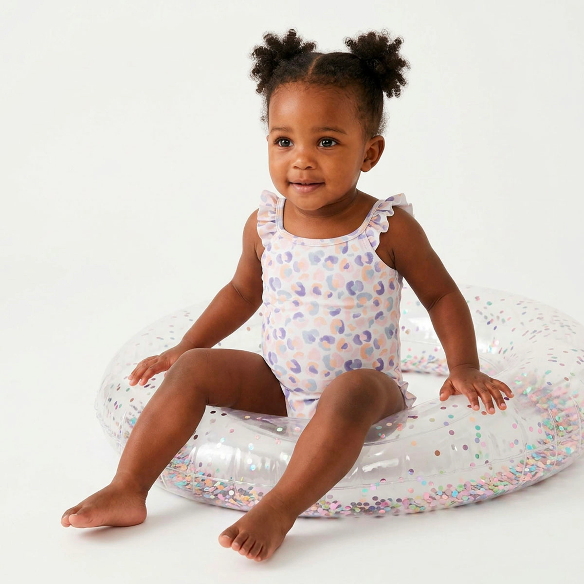 Rockets of Awesome Polka Dot Puff Swimsuit For Baby Girls