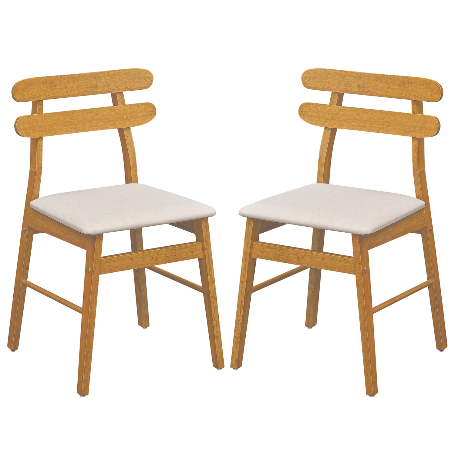 LJG Set of Upholstered Dining Chairs with Padded Seat and Solid Wood Legs