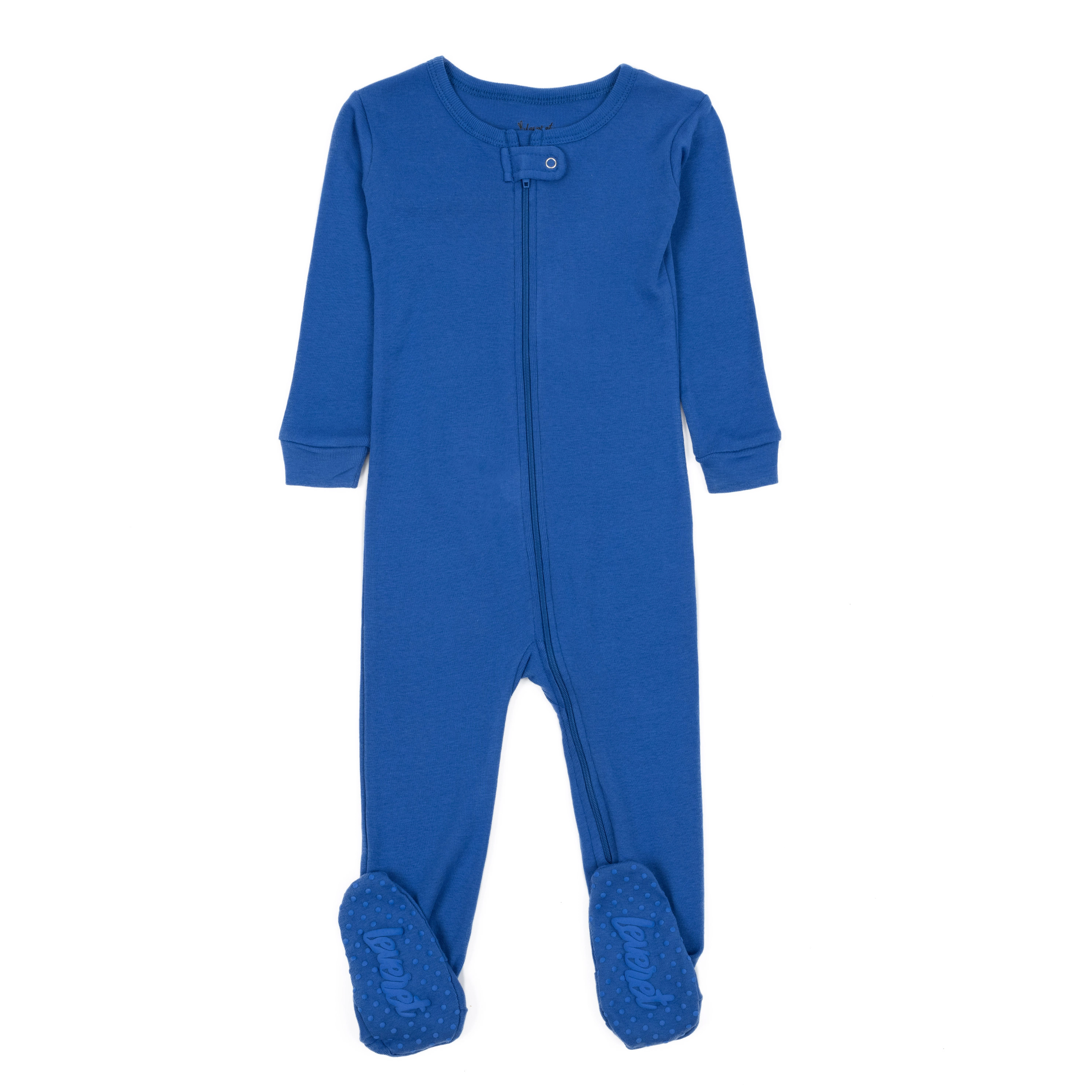 Leveret Baby Classic Solid Cotton Footed Pajamas