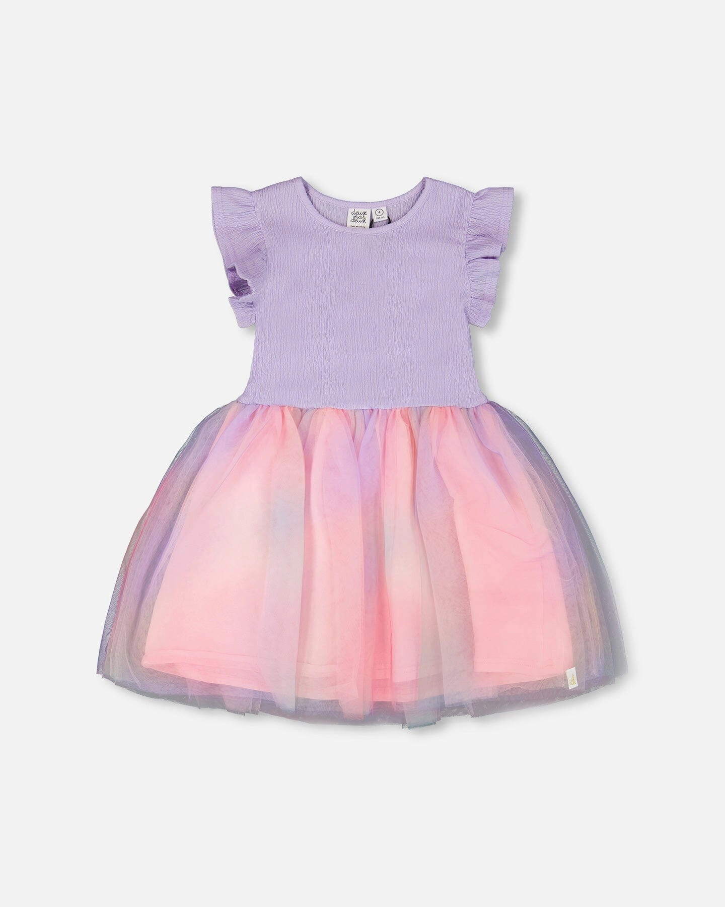 Deux par Girls Bi-Material Mesh Dress