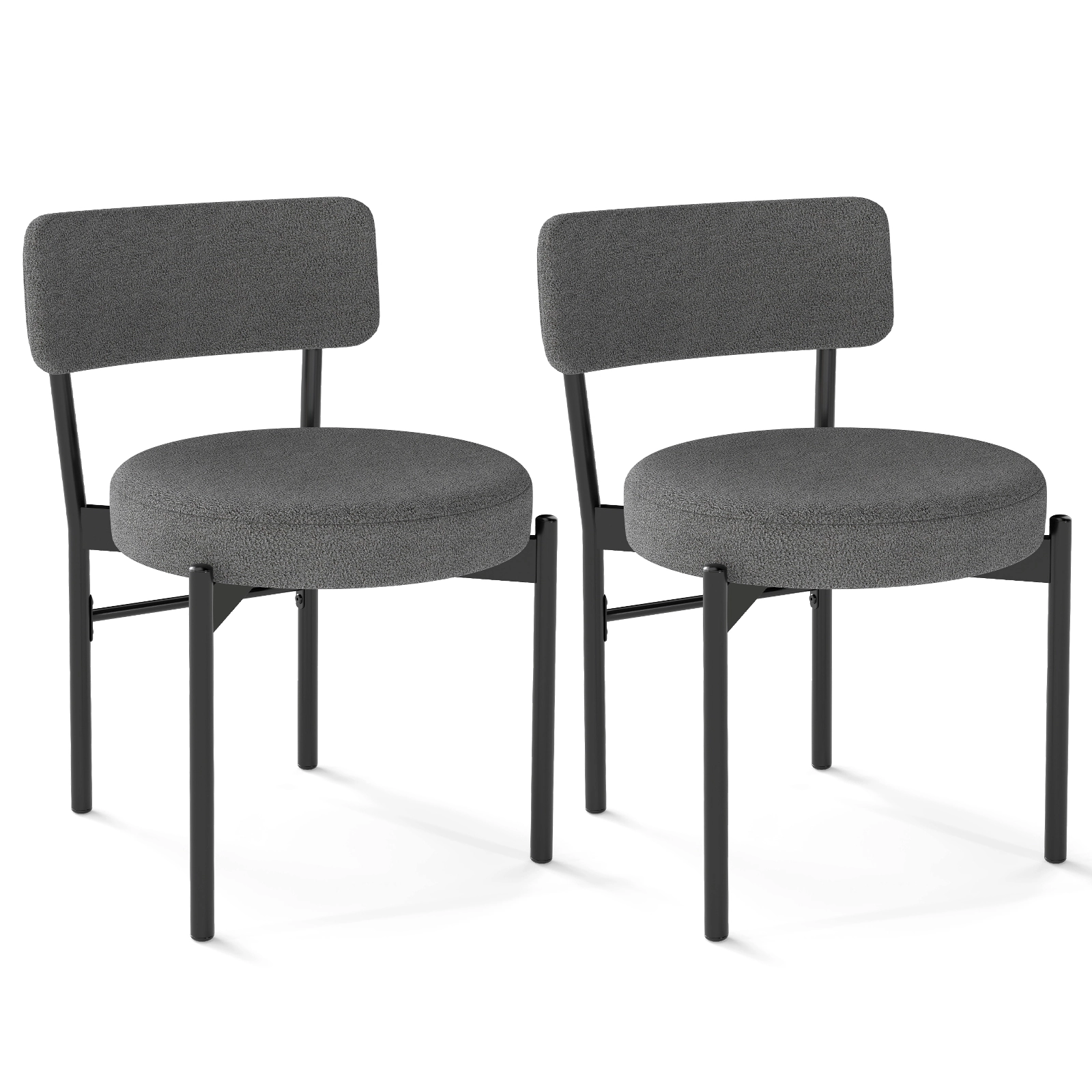 LJG Dining Chair Set of 2 with Curved Backrest and Padded Seat