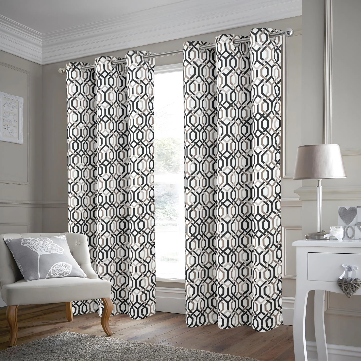 RT Designer Collection Rory Printed Blackout Luxurious Decorative Grommet Curtain Panel 54" x 90
