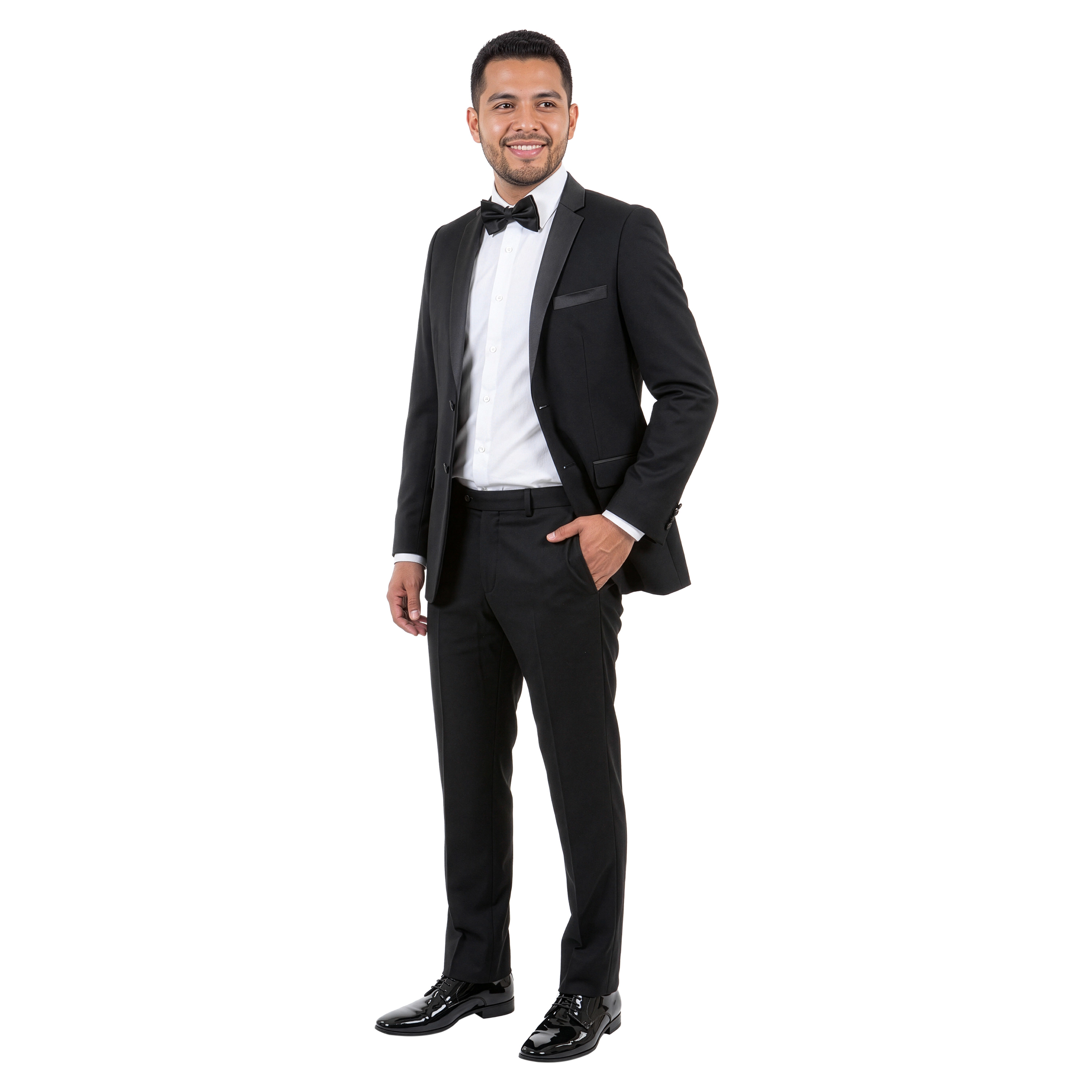 Tazzio Mens Slim Fit Satin Notch Lapel Tuxedo Jacket