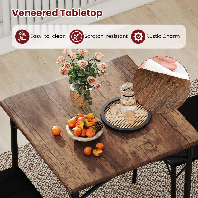 Hivvago 3-Piece Dining Table Set Square Kitchen Table And 2 Chairs For Dining Room