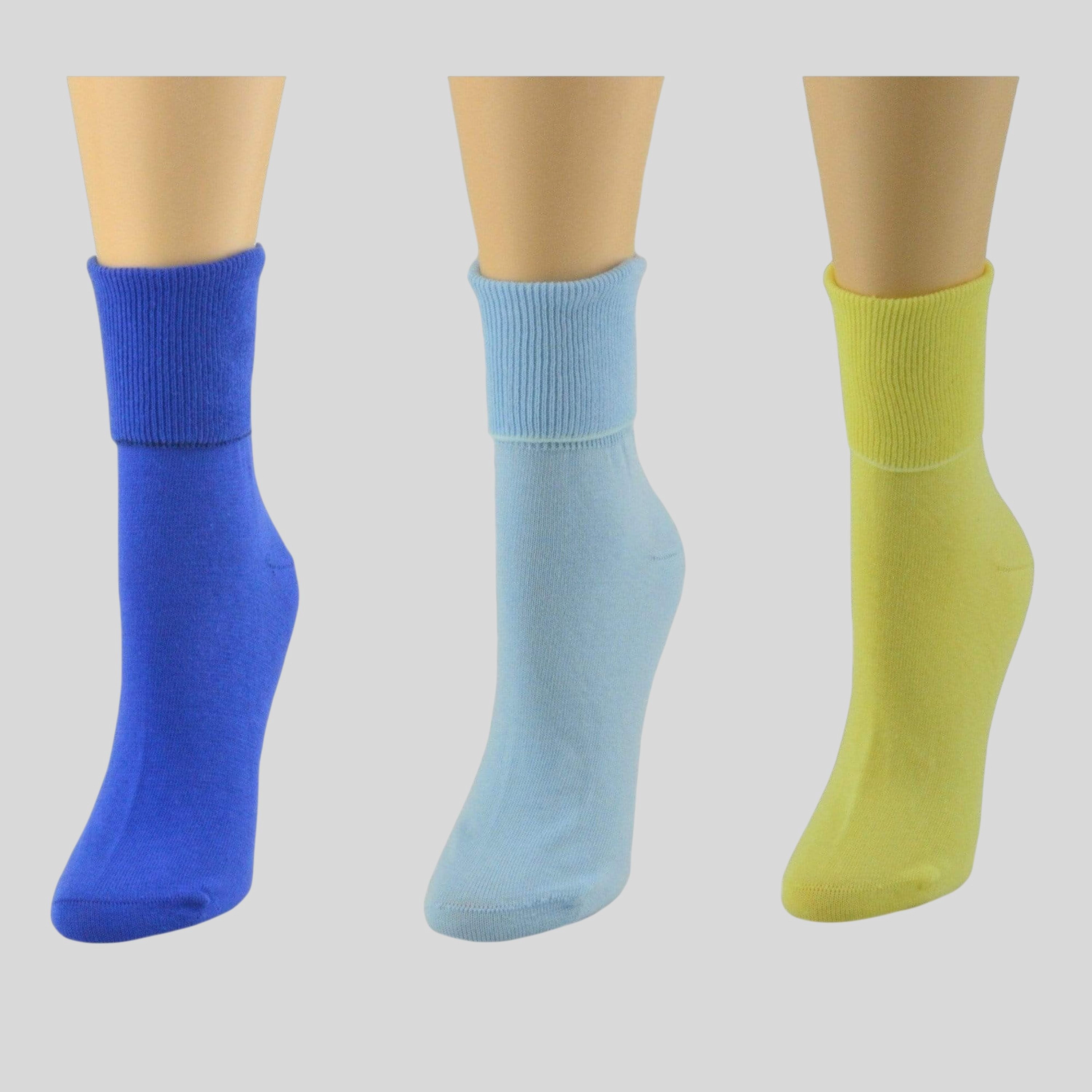 Wear Sierra Women's Combed Cotton Ankle Turn Cuff 3 Pair Pack Socks