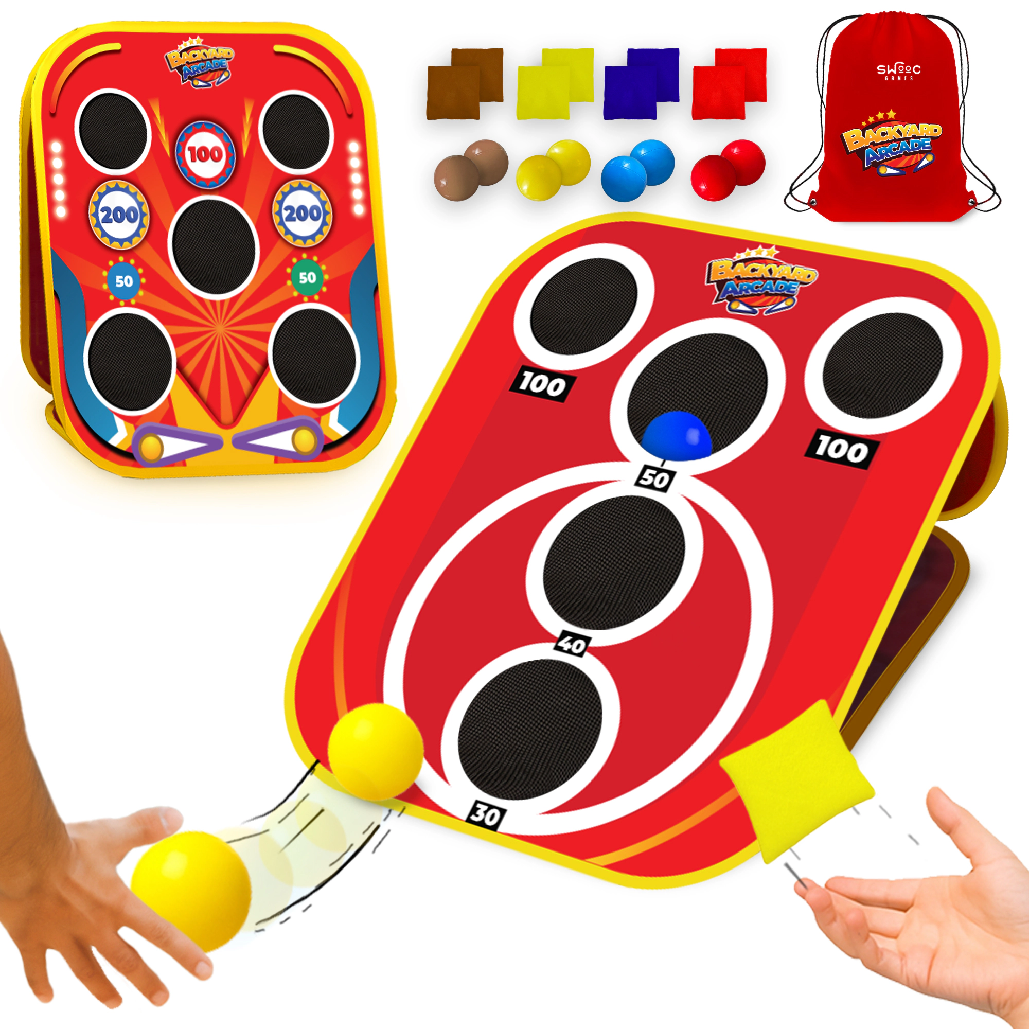 Swooc Games | Backyard Arcade™ | 2-in-1 Bean Bag Toss Game for Kids