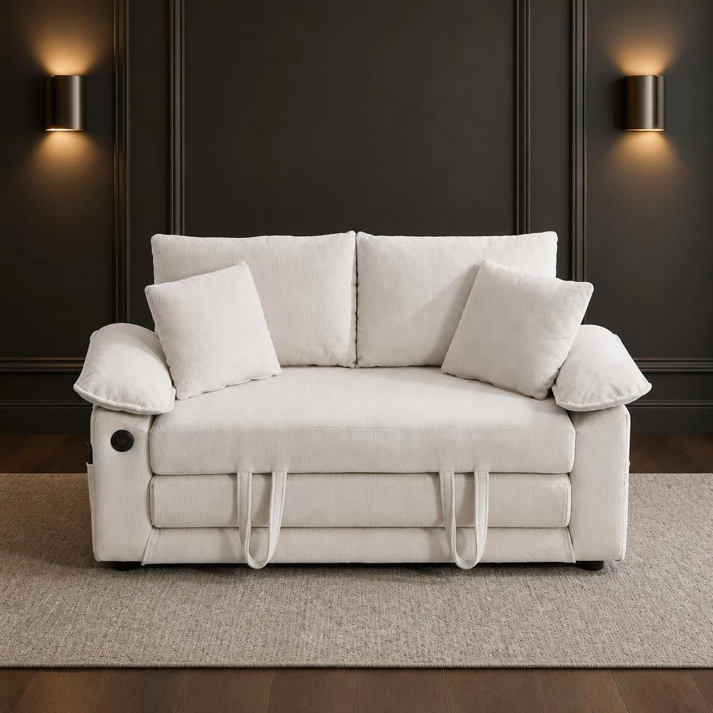 GOODSILO Convertible Chenille Upholstered Sofa Bed Functional Seating
