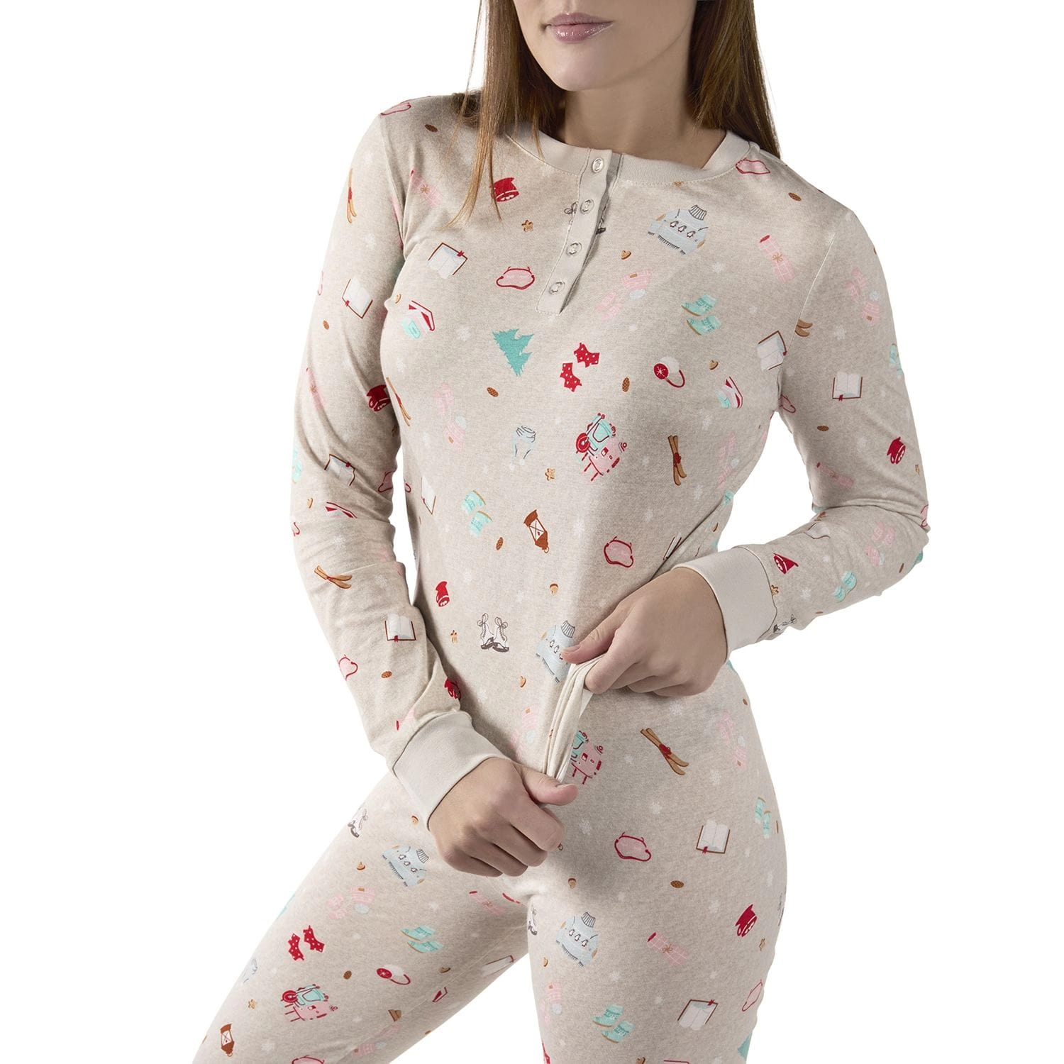 MeMoi Women's Holiday Getaway Two-Piece PJ Set a Bag