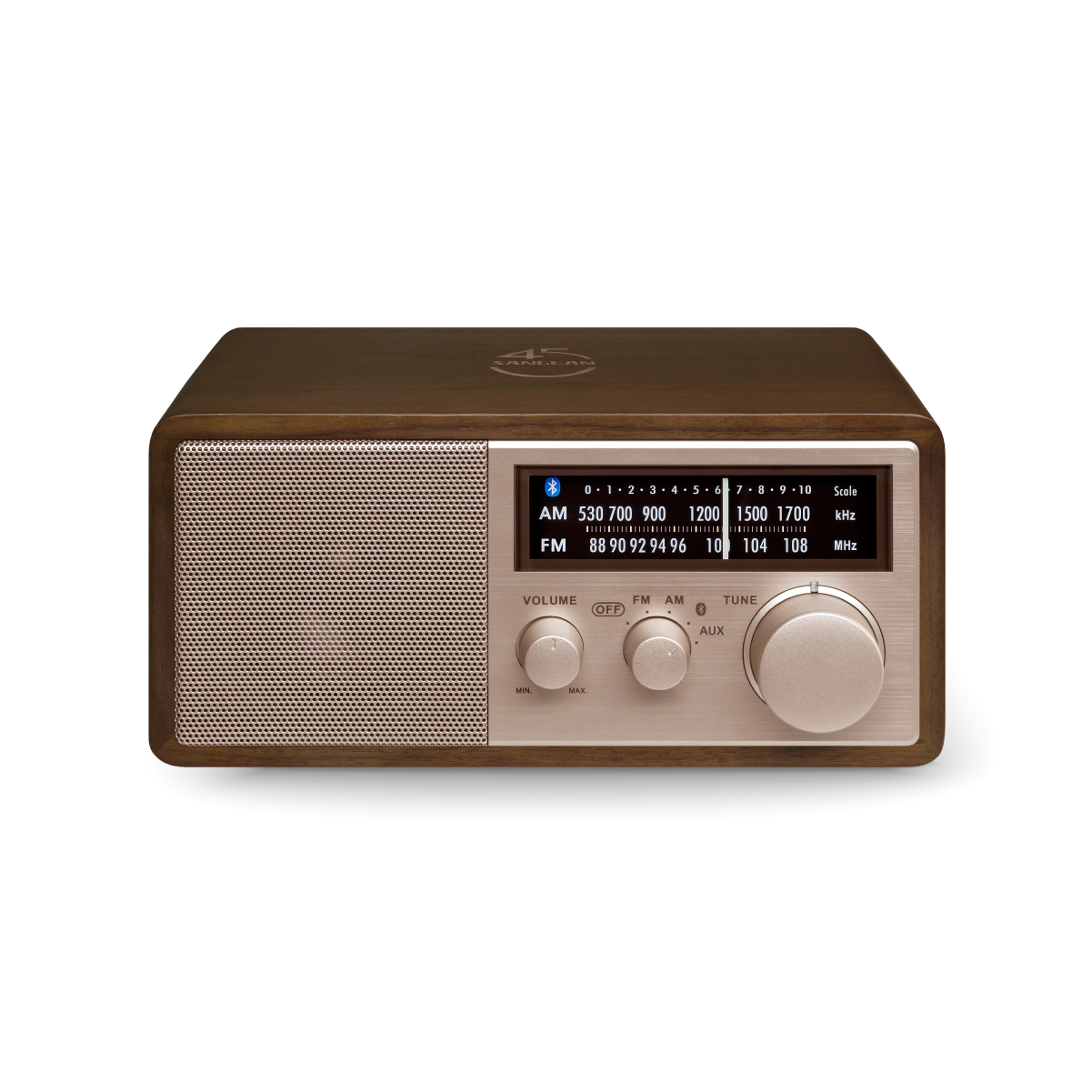 SANGEAN WR16 WR-16SE 45th Anniversary Wooden Cabinet Radio - AM/FM, Bluetooth 4.1, USB Phone Charging