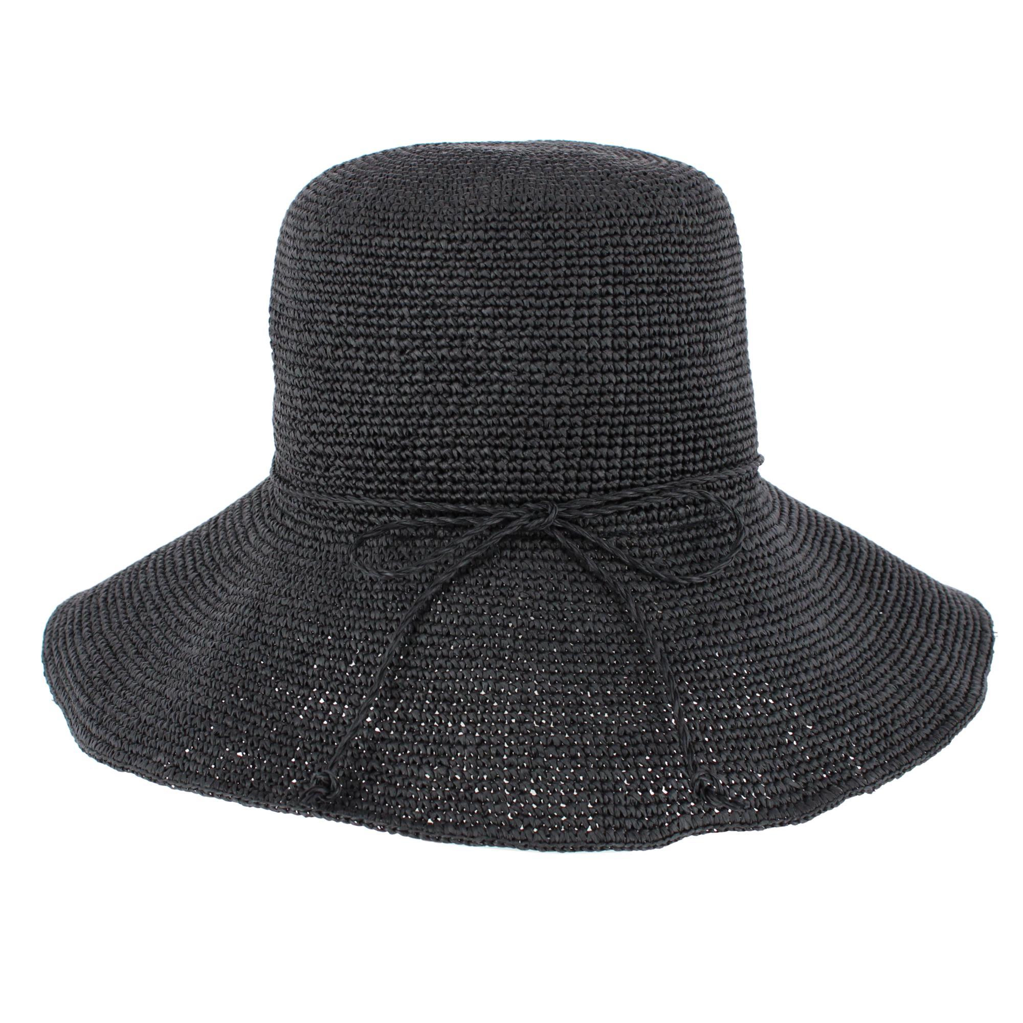 CTM Women's Toyo Straw Crocheted Sun Hat with Shapeable Brim