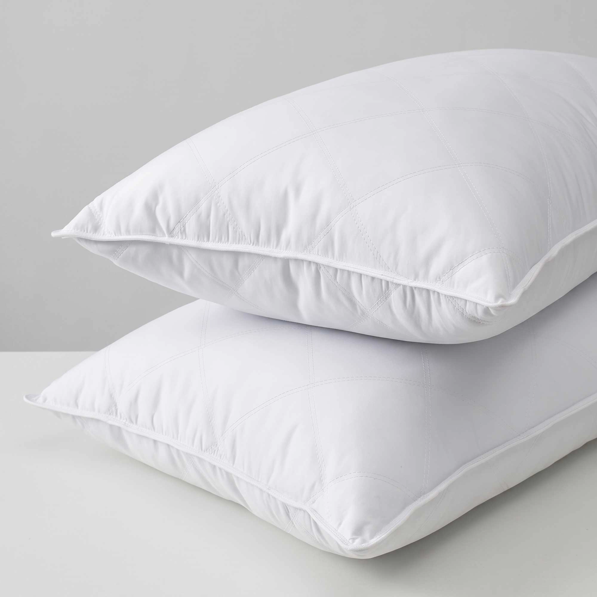 PeaceNest Diamond Stitch Goose Feather Hotel Bed Pillows Set of 2