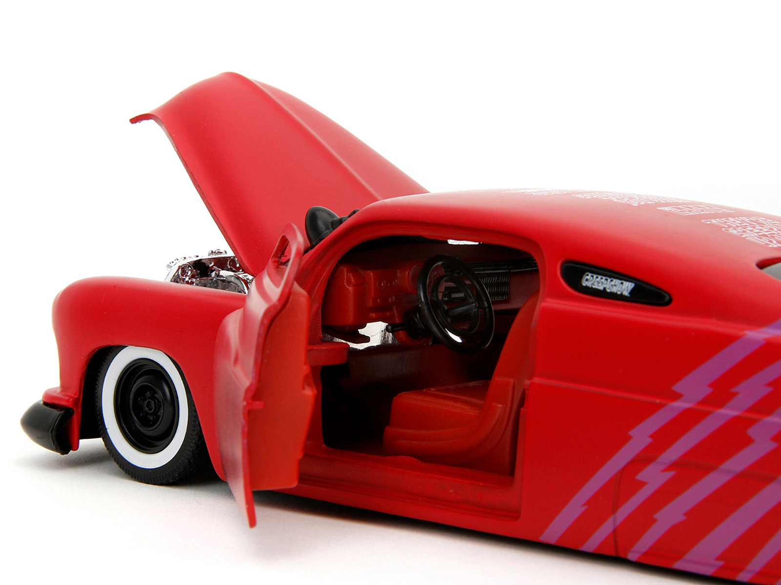 Jada 1951 Mercury Matt Red with Purple Stripes and Creep Diecast Figure "Creepshow" (1982) Movie "Hollywood