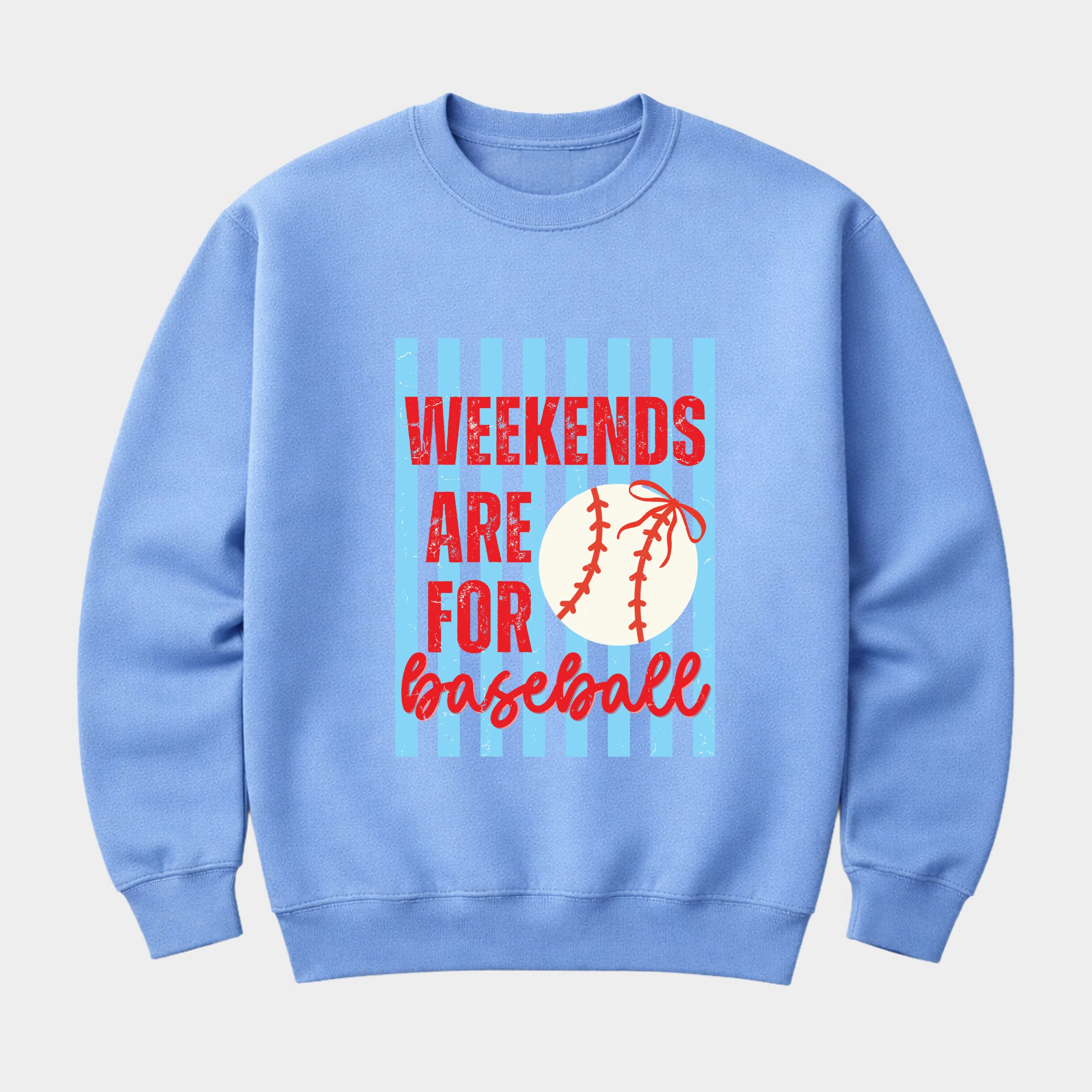 Simply Sage Market - Weekends Are For Baseball Stripes  Women's Graphic Sweatshirt