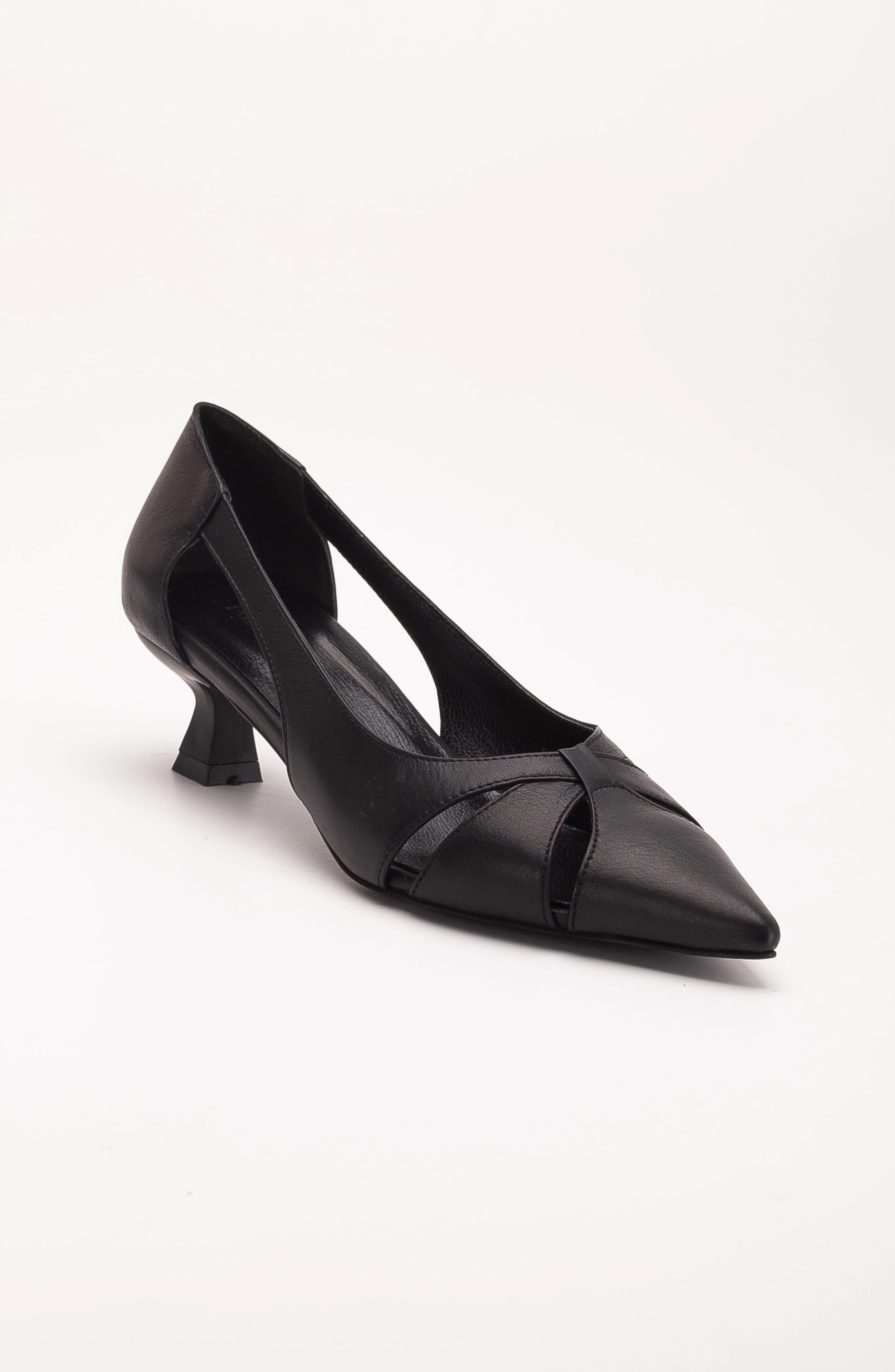 Forever & Always Womens Sidal Kitten Heel Leather Pumps