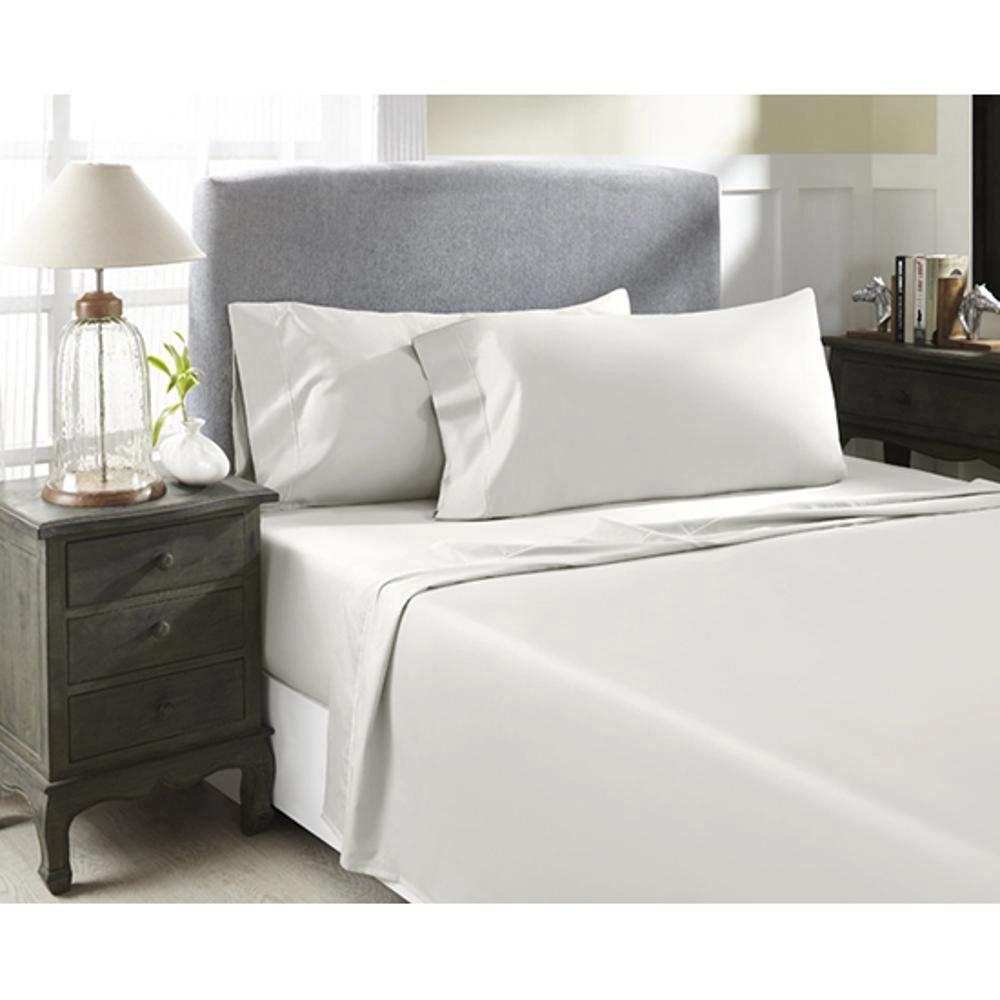 Perthshire Platinum Concepts 800 Thread Count Solid Sateen Sheet 4 Piece Set King Ivory