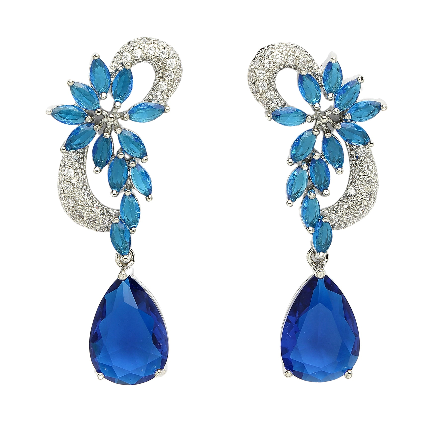 AGP PARIS Womens Diva Collection Cubic Zirconia Stylish Leaf Earrings