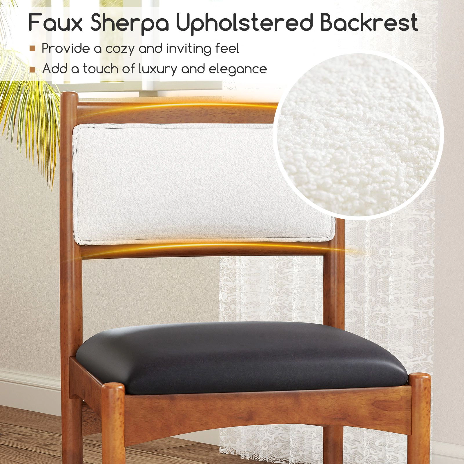 SlickBlue Modern Dining Chairs Set of 2, Leathaire Upholstered Chairs