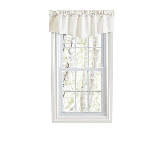 Ellis Classic Tailored Design in a Perma Press Fabric 3" Rod Pocket Lined Tapered Valance 42"x18" Natural