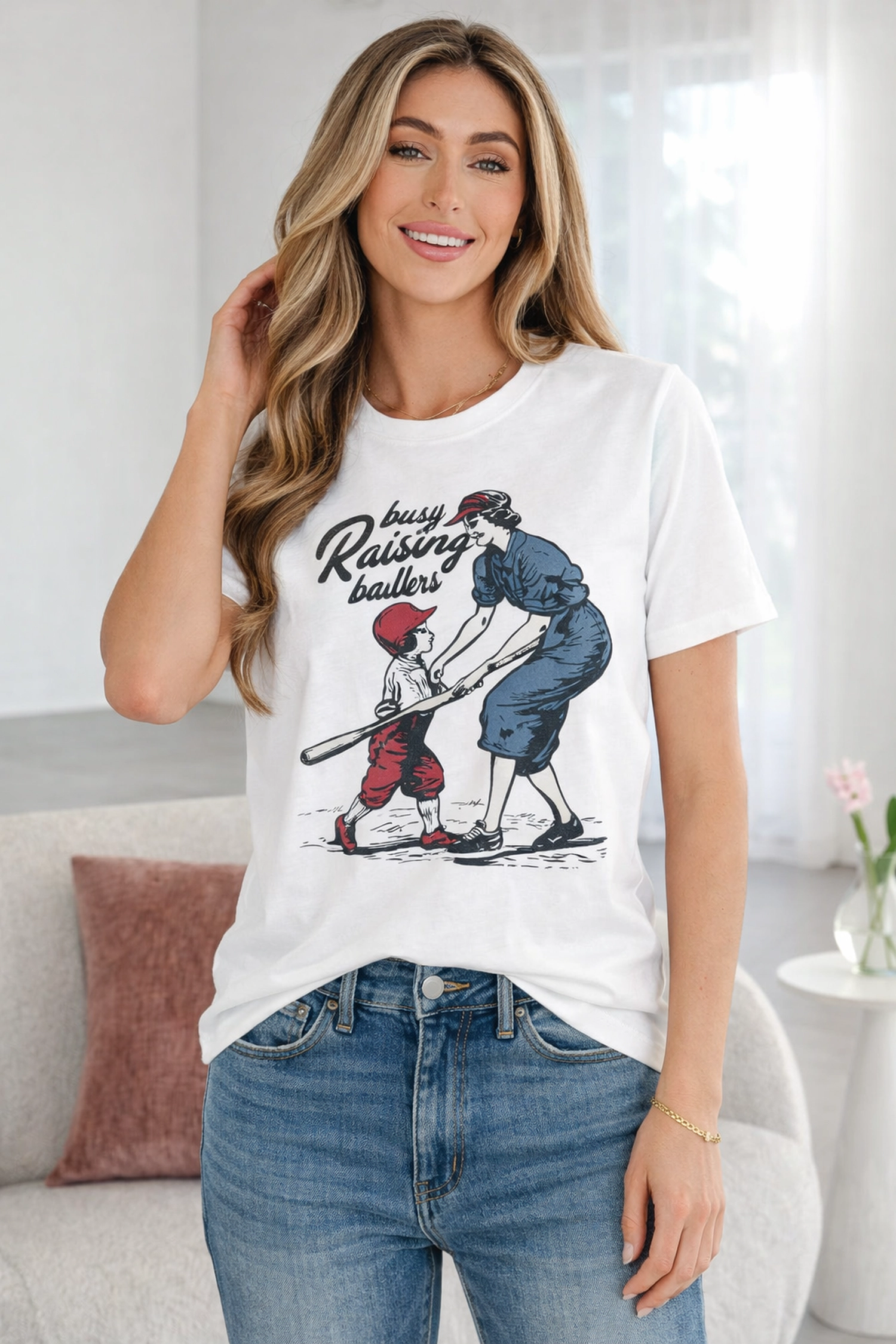 Threaded Pear Women's Tilly Ballers Cool Mom Tee