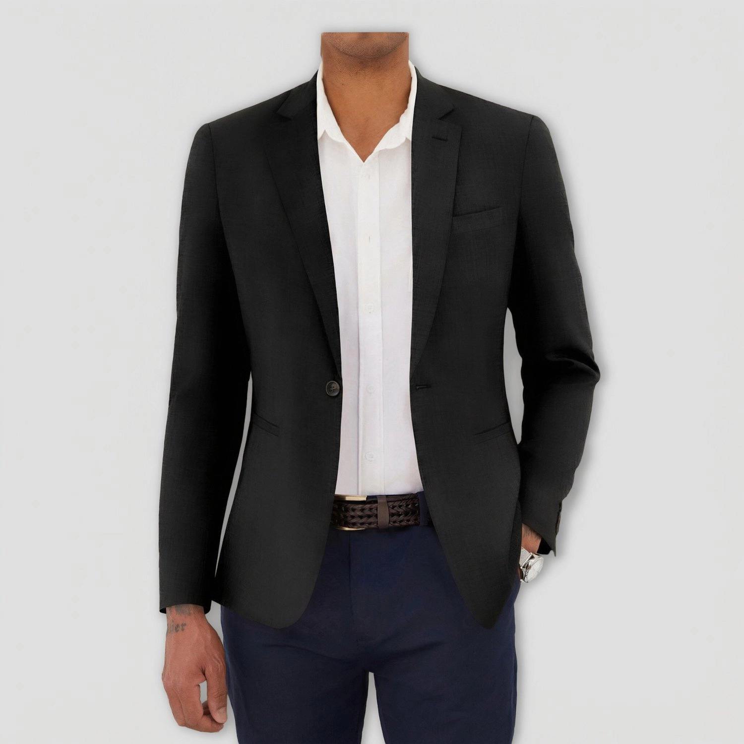 COOFANDY Mens Smart Long Sleeve Blazer Notch Lapel One Button Slim Sport Coat Jacket