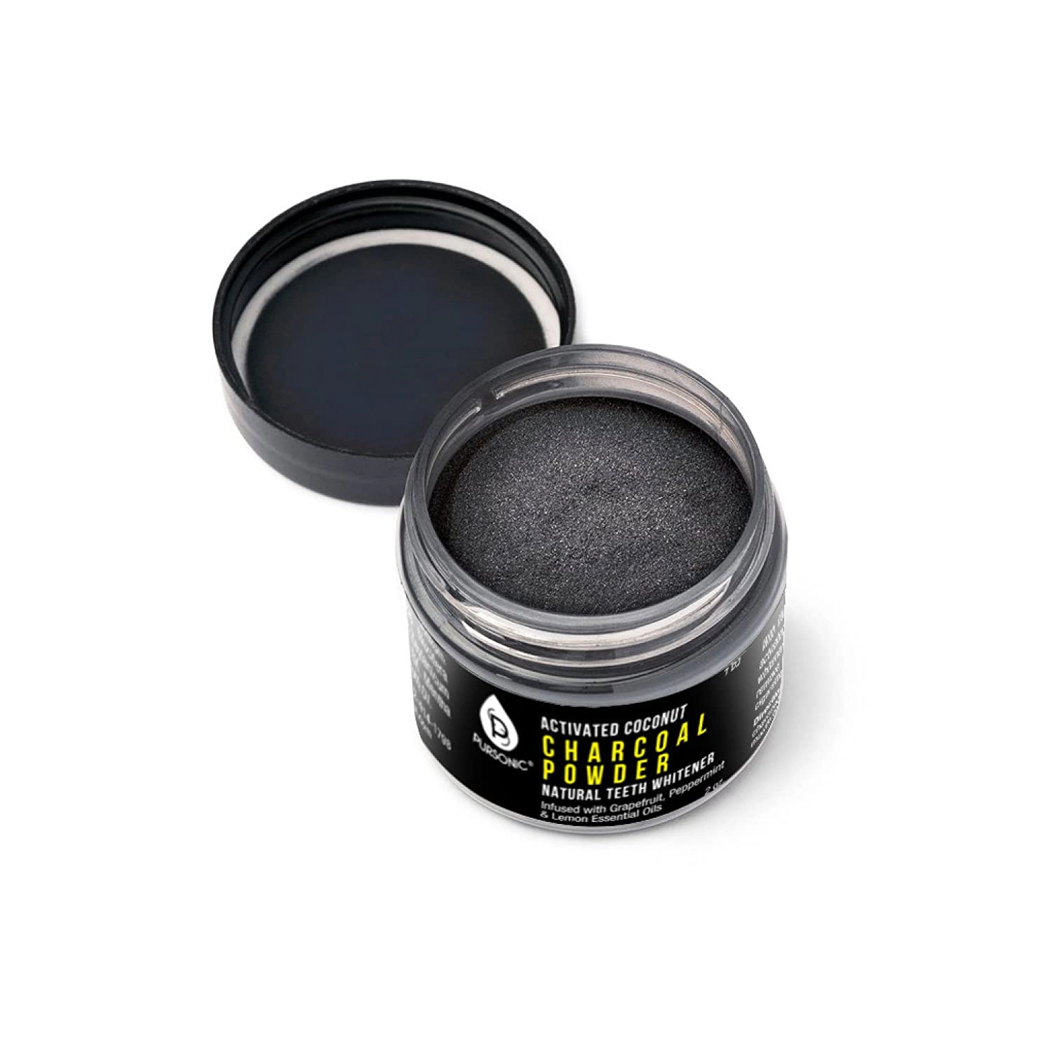Pursonic Unisex Natural Activated Coconut Charcoal Teeth Whitening Powder with Essential Oil
