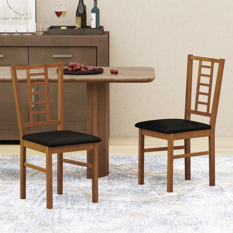 Hivvago Pu Leather Upholstered Wood Dining Chairs Set Of 2