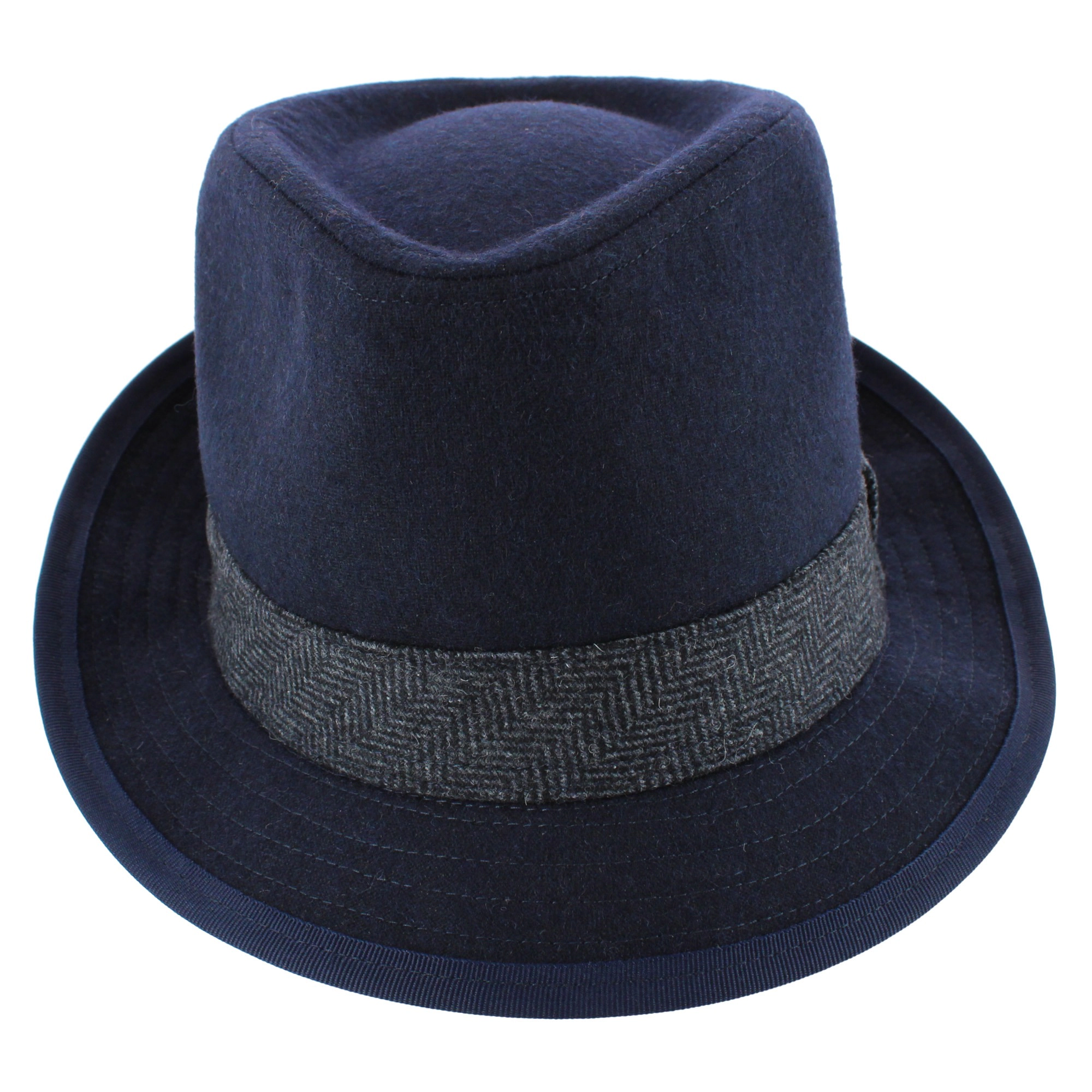 Ascentix Men's Wool Blend All Season Fedora Hat with Herringbone Band