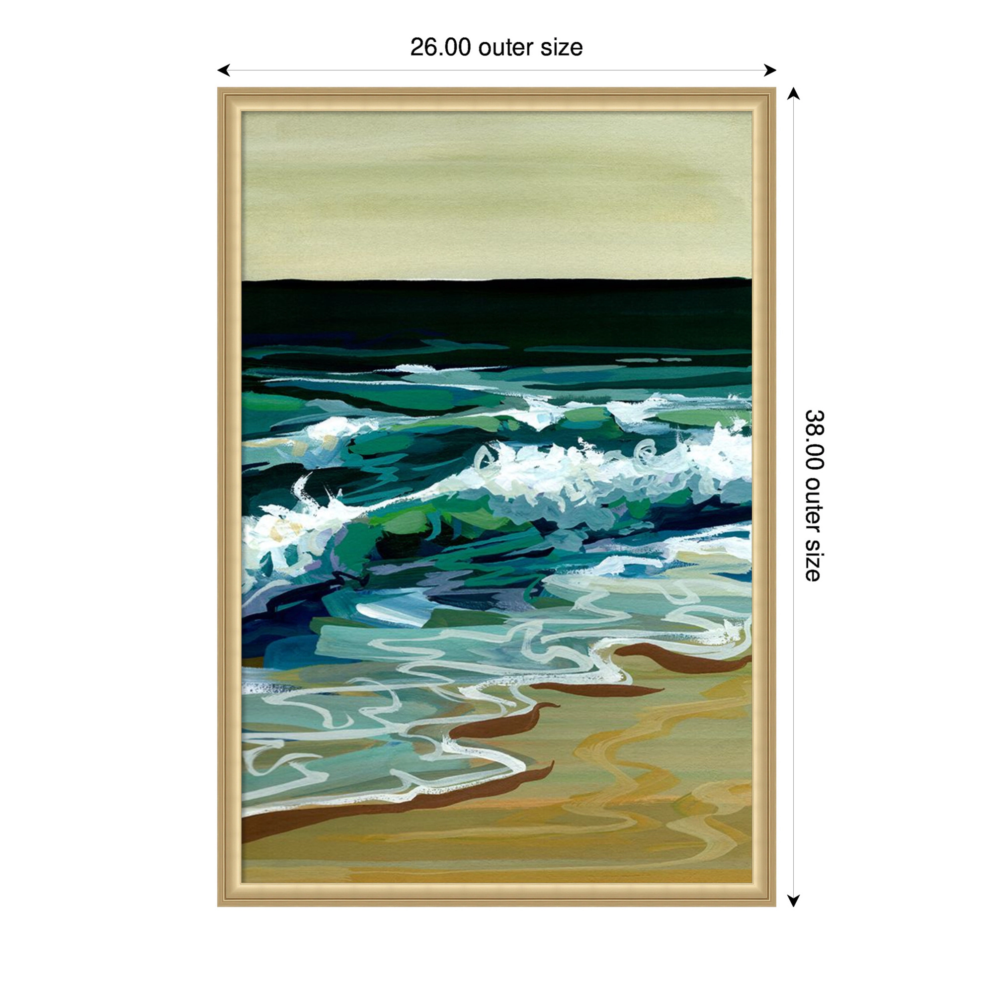 Amanti Art Dark Waves by Brook Page Framed Canvas Wall Print