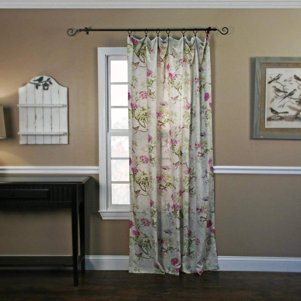 Balmoral Floral Print Tailored Panel Curtain 48-Inch-by-Inch