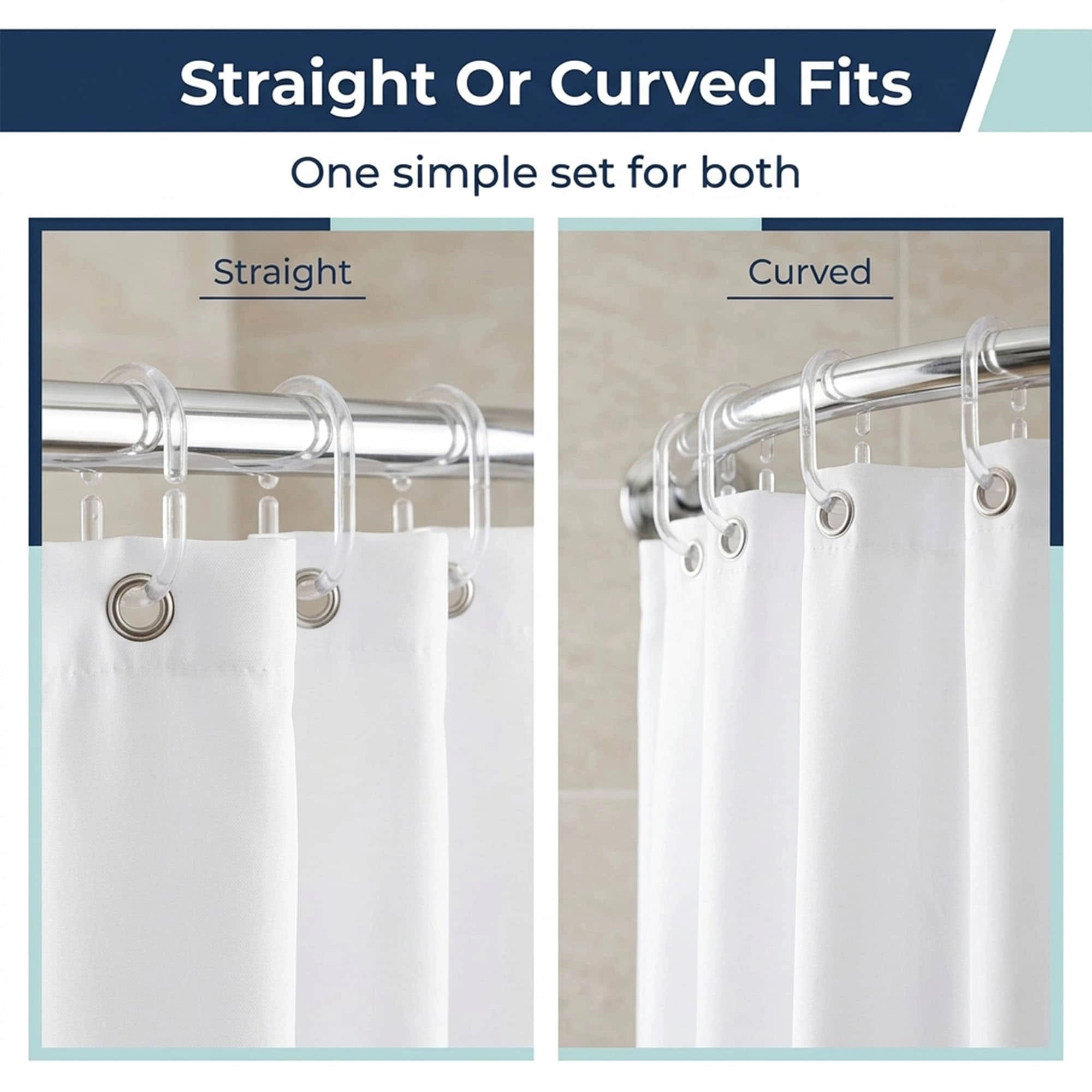 Evideco French Home Goods Shower Curtain Hooks Set of 12