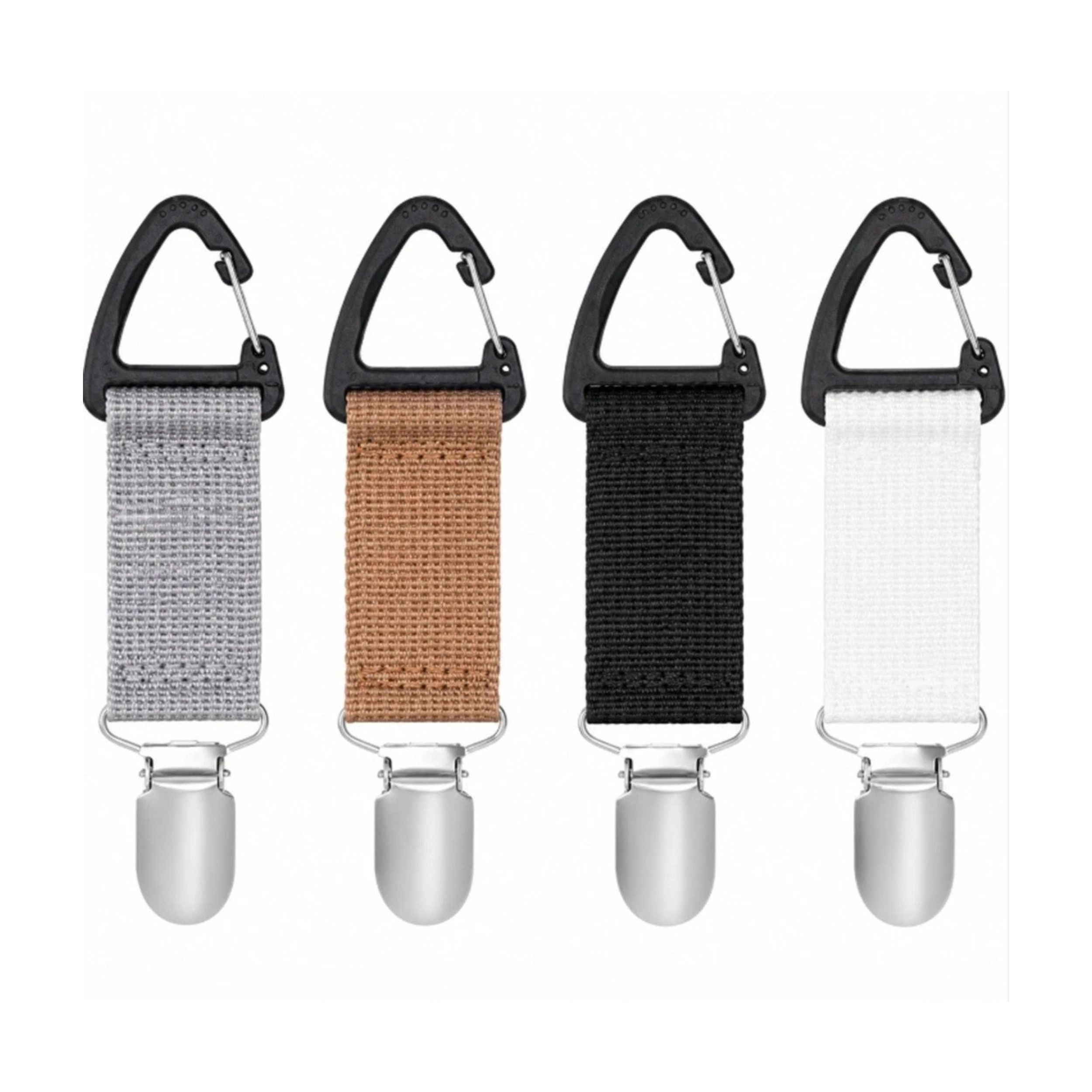 Home Collection Pack of 4 Travel Hat Clips Elastic Holders for Backpack & Purse