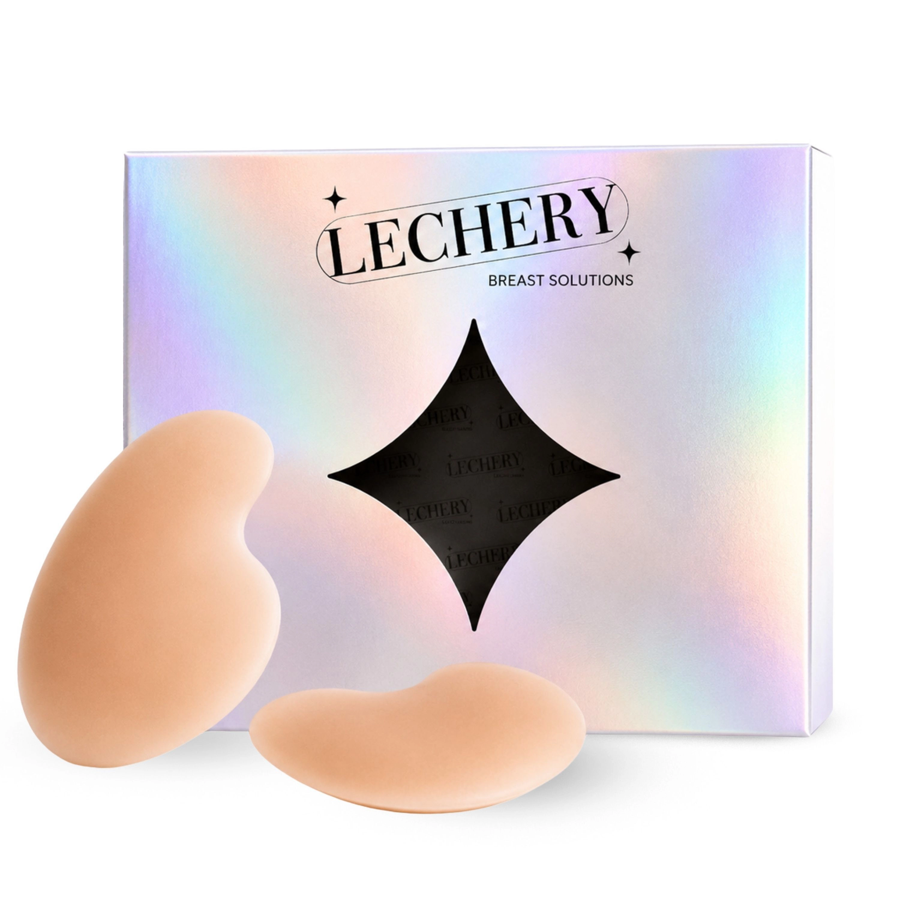 LECHERY Women's Allstick Push Up Nipple Covers Reusable Sticky Silicone Adhesive Pasties