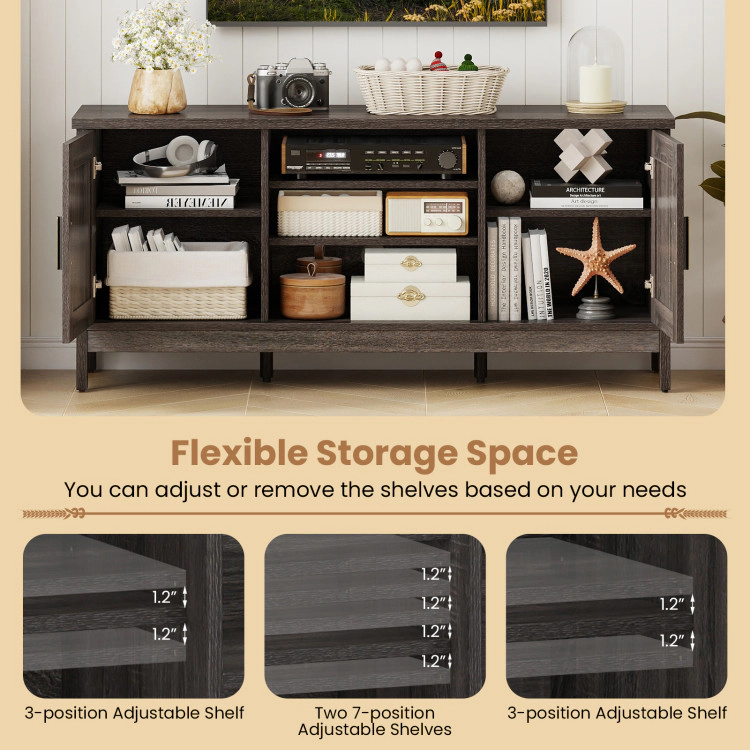 Hivvago Farmhouse Tv Stand For Tvs Up To 65 Inch Entertainment Center With 2 Storage Cabinets