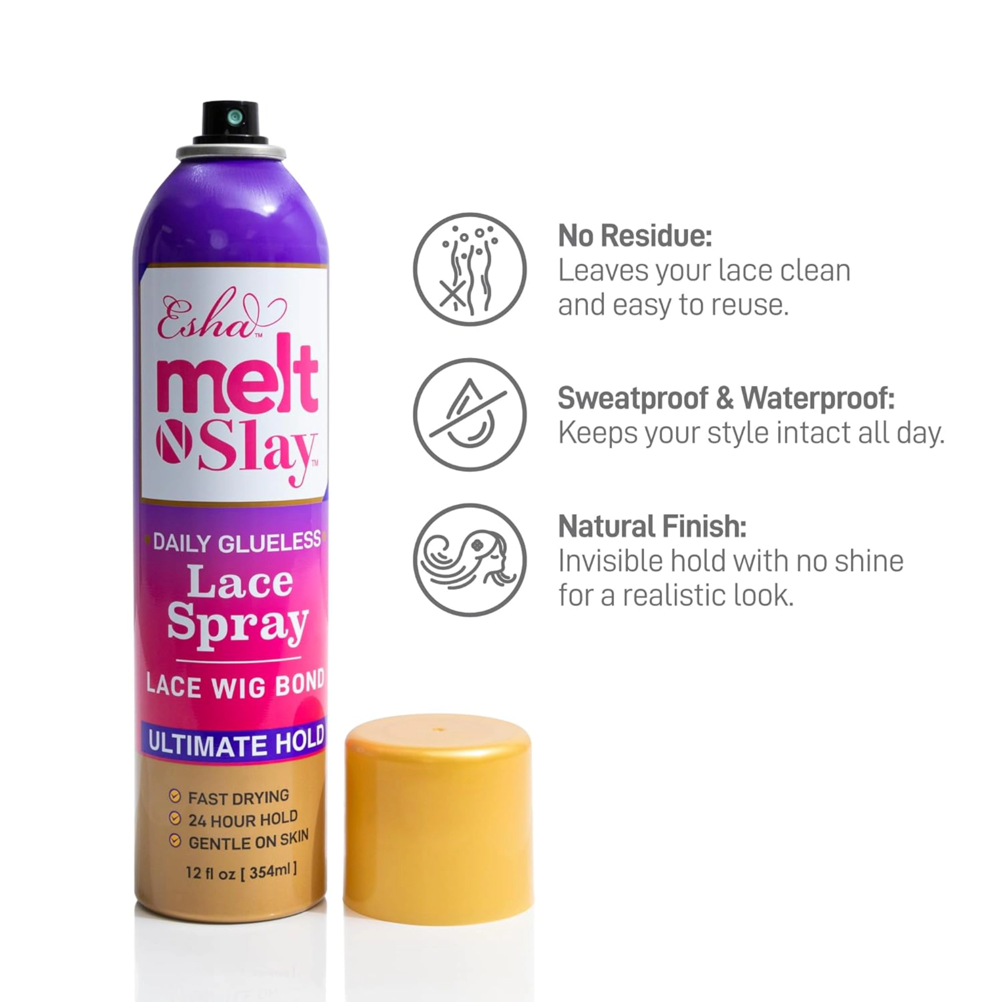 Esha Unisex  Ultimate Strong Hold Lace Wig Melt N Slay Glueless Lace Spray