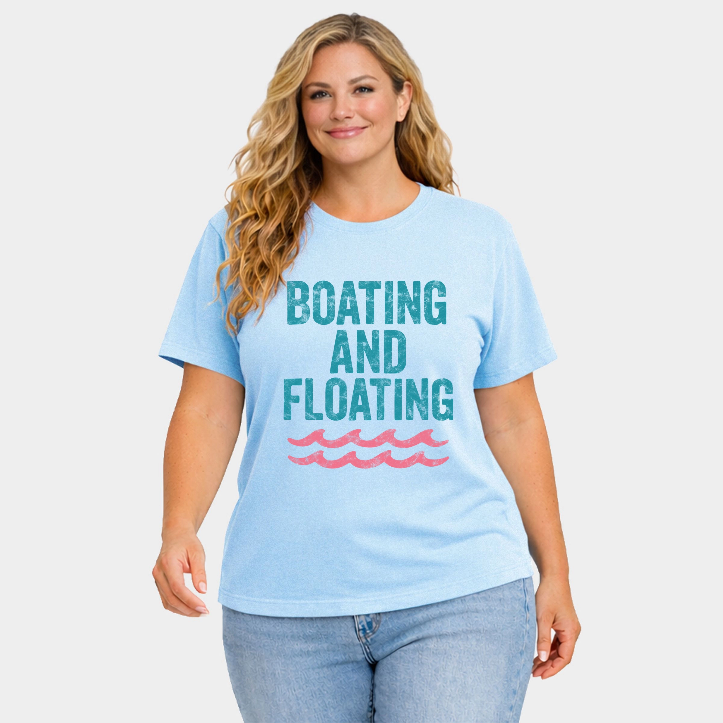 Simply Sage Market - Boating And Floating Distressed Women's Plus Sized Garment Dyed Graphic T-Shirt