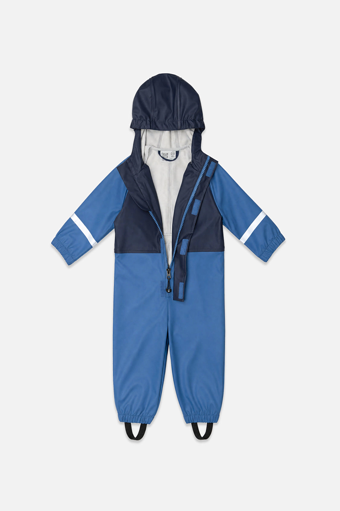 Deux par Deux Boys Color-Block Hooded Full-Zip Rain One Piece