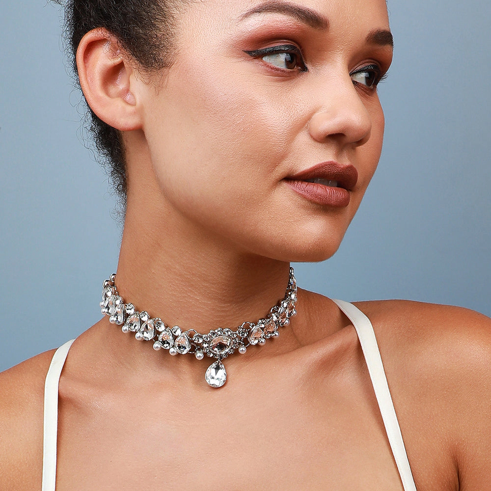 SOHI Women's Party Stone Statement Necklace
