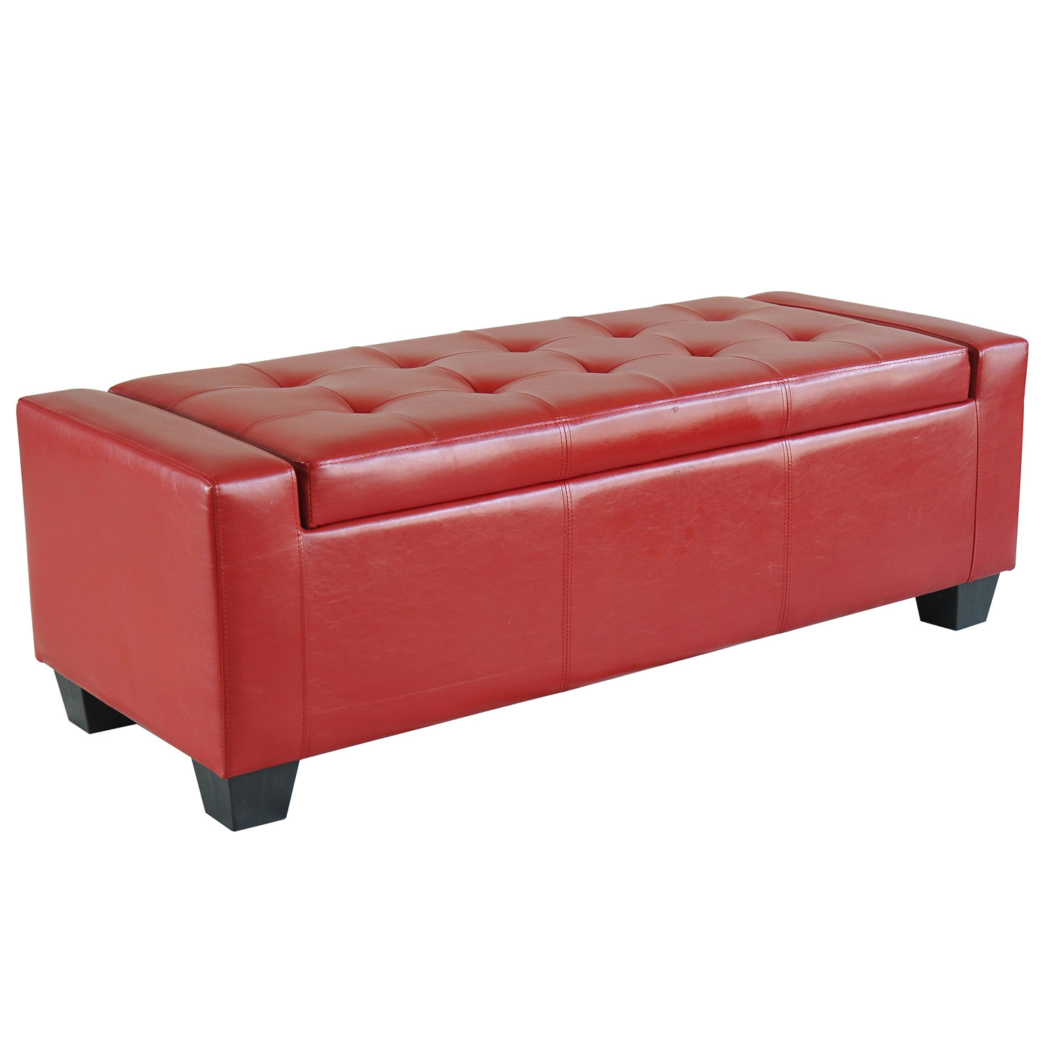 Hivvago 50.5" Faux Leather Tufted Storage Ottoman