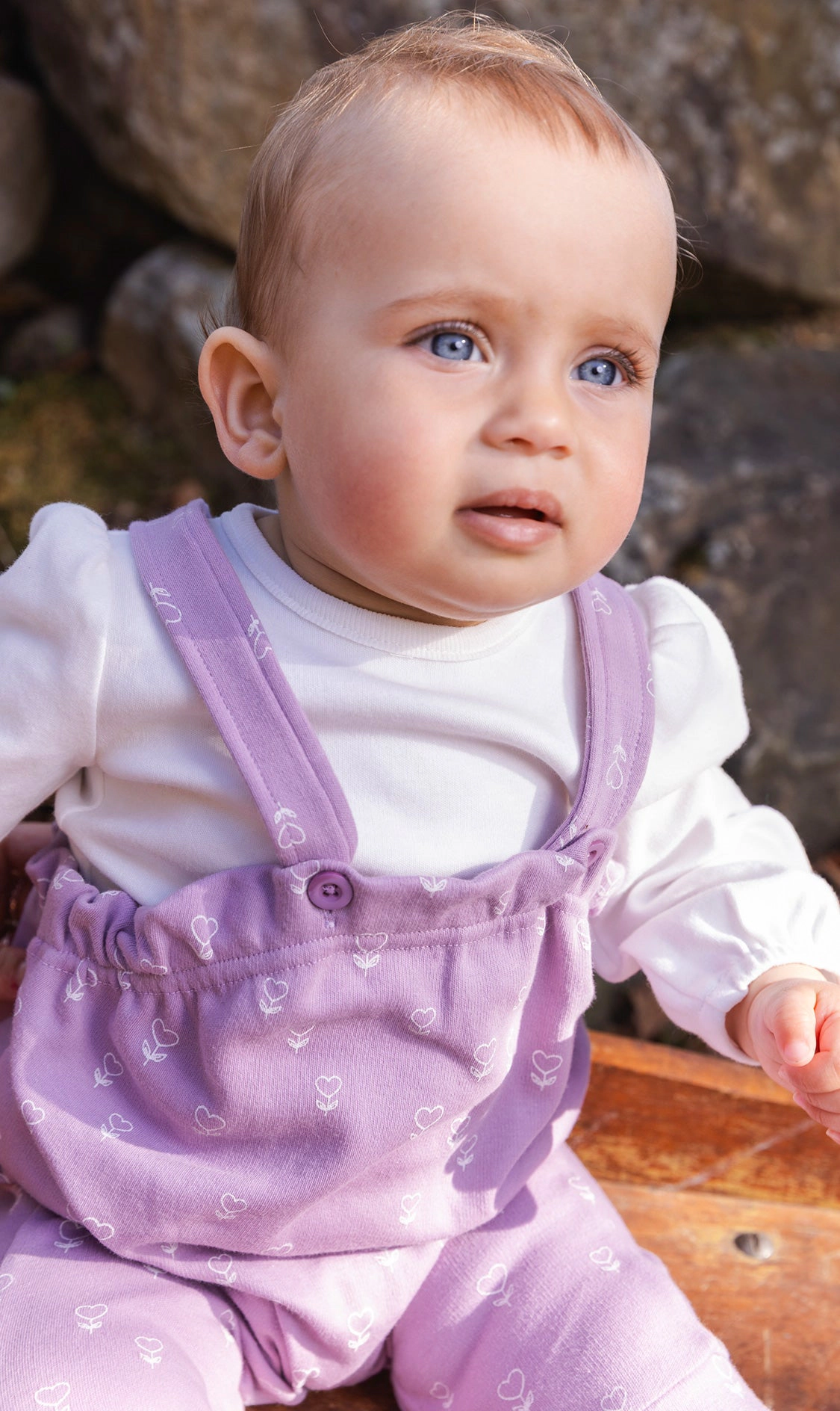 Deux par Girls Organic Cotton Onesie and Overall Set with Floral Print