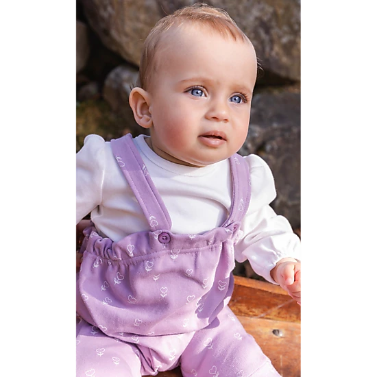 Deux par Deux Girls Organic Cotton Onesie and Overall Set with
