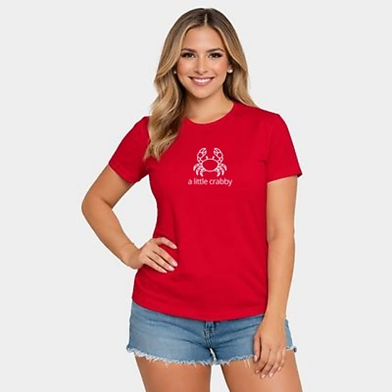 Simply Sage Market - A Little Crabby Outline - Women's Short Sleeve Graphic T-Shirt