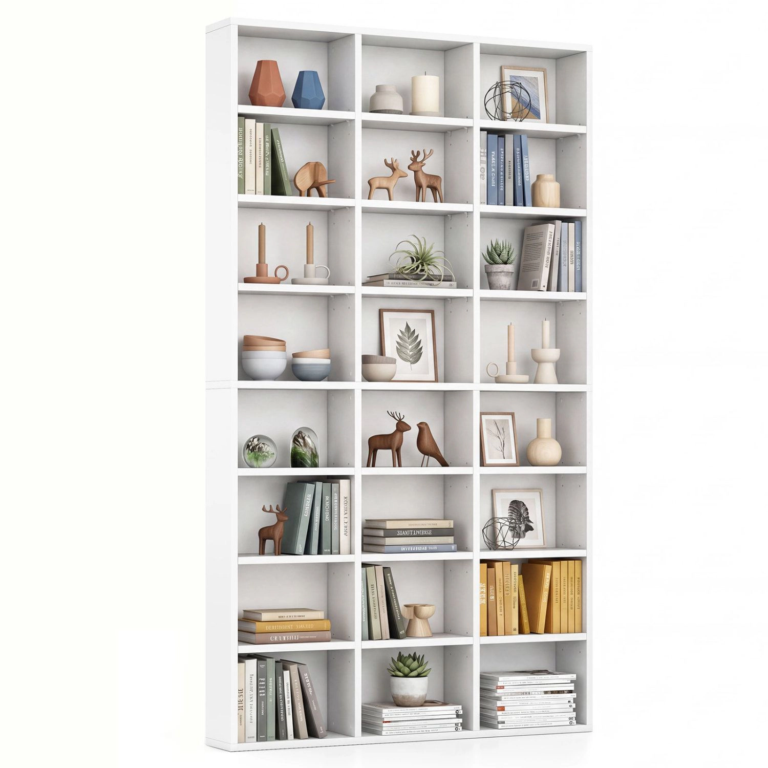 SlickBlue Unisex White 24-Cube Adjustable Tall Storage Bookshelf