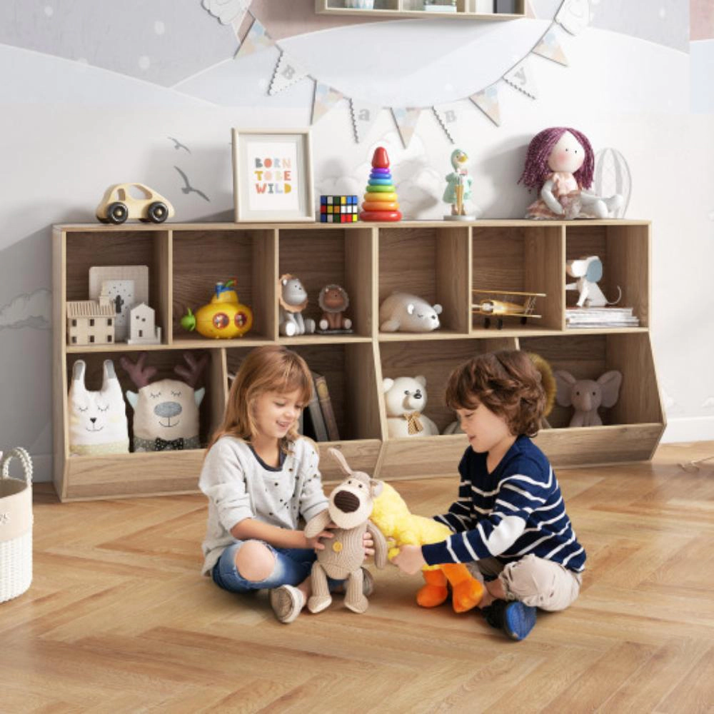 Hivvago 5-Cube Wooden Kids Toy Storage Organizer with Anti-Tipping Kits