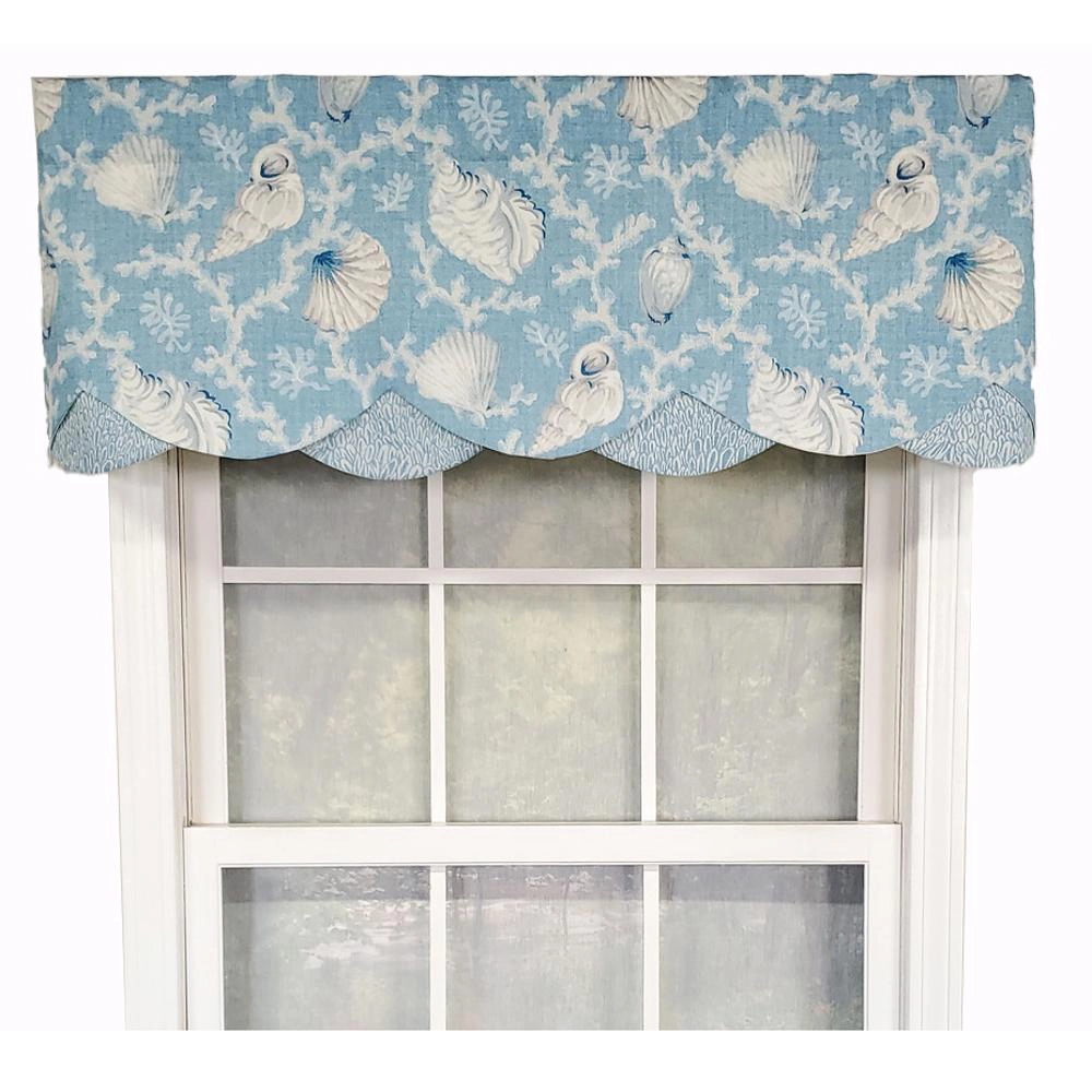 RLF Home Luxurious Modern Design Classic Jenna Glory Style Window Valance 50" x 16" Sky