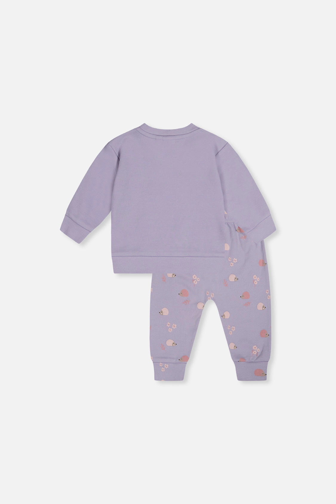 Deux par Girls Organic Cotton Hedgehog Detail Pants and Top Set with Floral Print