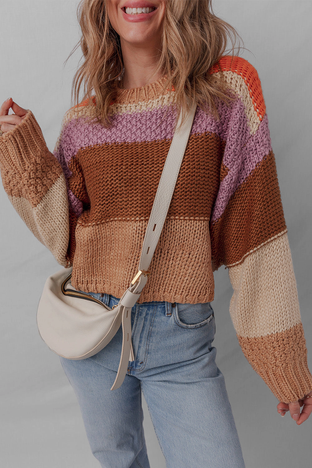 Threaded Pear Women's Lydia Cropped Knitted Sweater