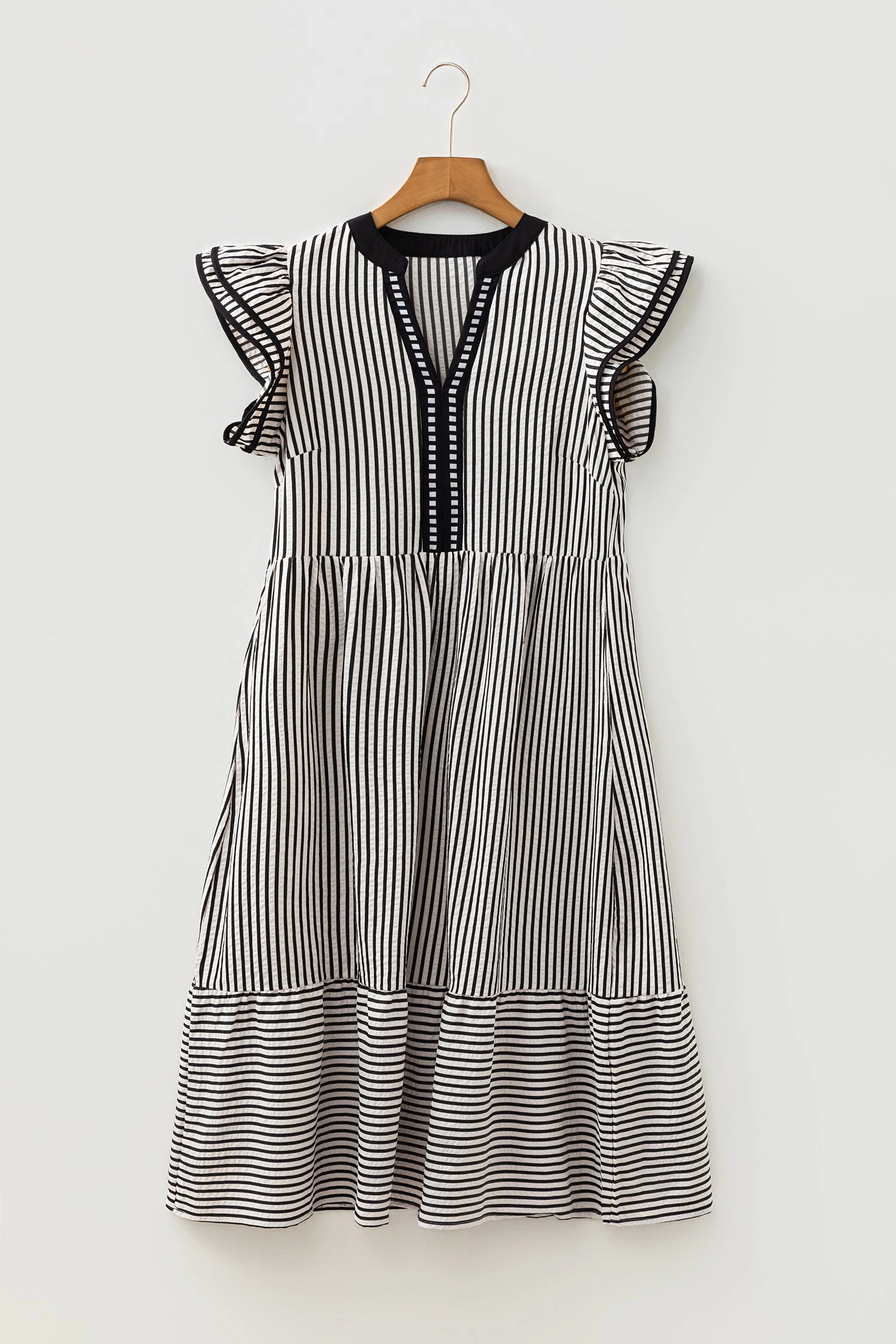 Threaded Pear Womens Opal Contrast Trim Midi Dress
