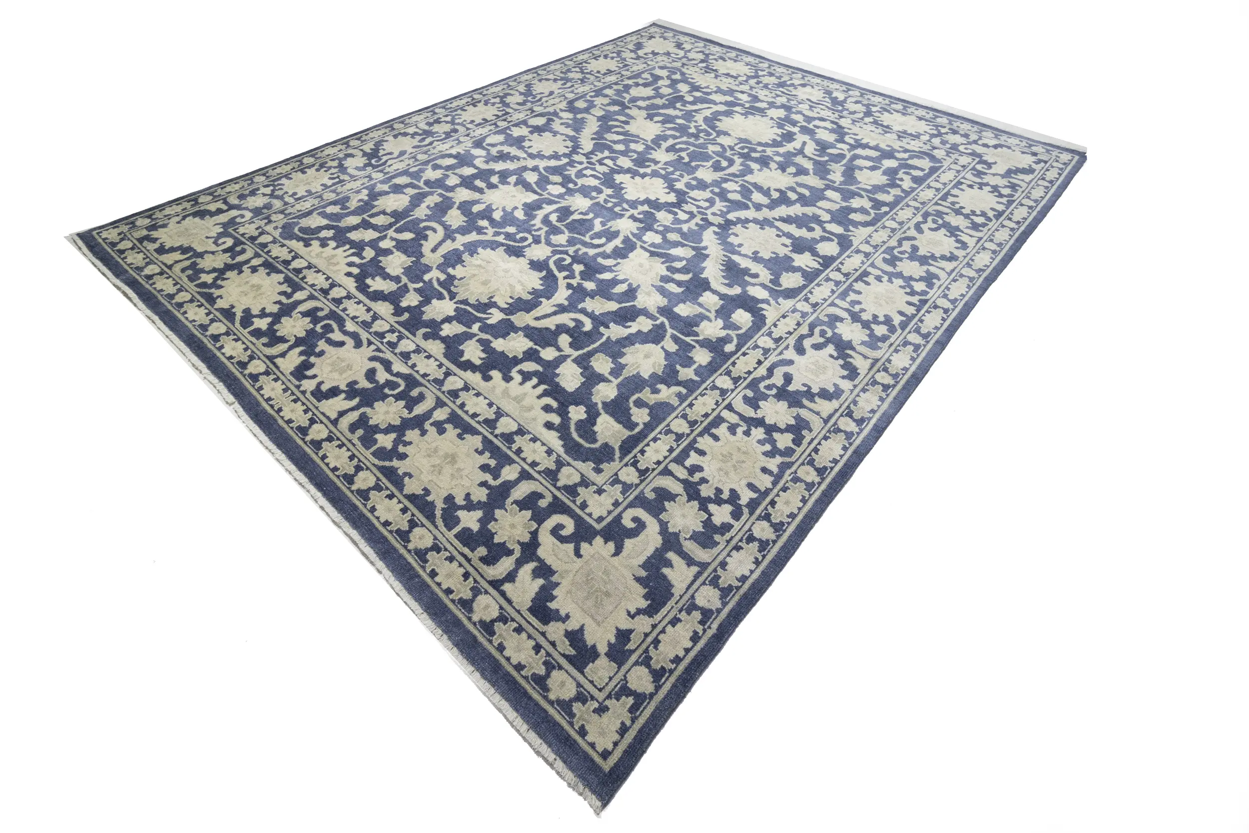 Magic Rugs Muted Slate Blue Floral 12X15 Transitional Oriental Rug